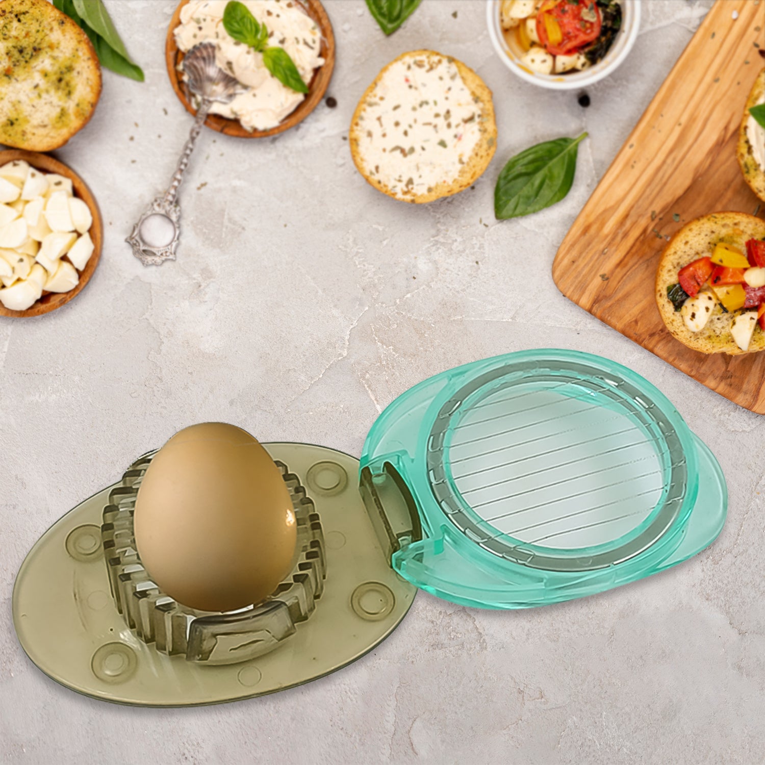 Stainless Steel, Egg Slicer & Knife (2 Pc Set) - Shivani Jaswal Stainless Steel, Egg Slicer & Knife (2 Pc Set)