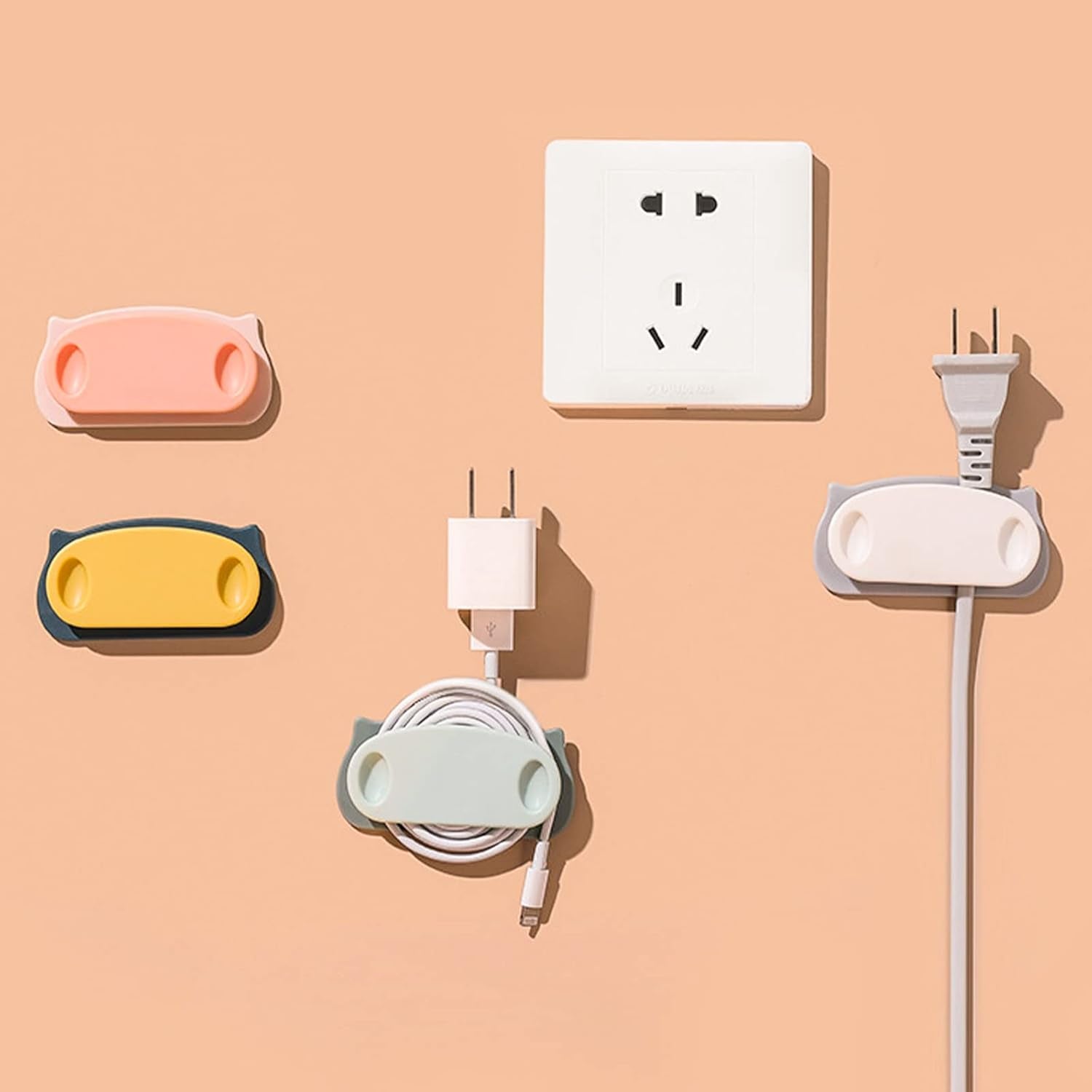 Pig Plug Wire Organizer Cable Holder Clips with Self-Adhesive Pad (4 Pcs Set) - Shivani Jaswal Pig Plug Wire Organizer Cable Holder Clips with Self-Adhesive Pad (4 Pcs Set)