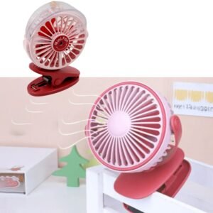 Portable Clip-on Fan, Battery Operated, With Light & Spray, Small Yet Powerful USB Table Fan, 3-Speed Quiet Rechargeable Mini Desk Fan, 360Â° Rotation, Personal Cooling Fan for Home, Office, Camping