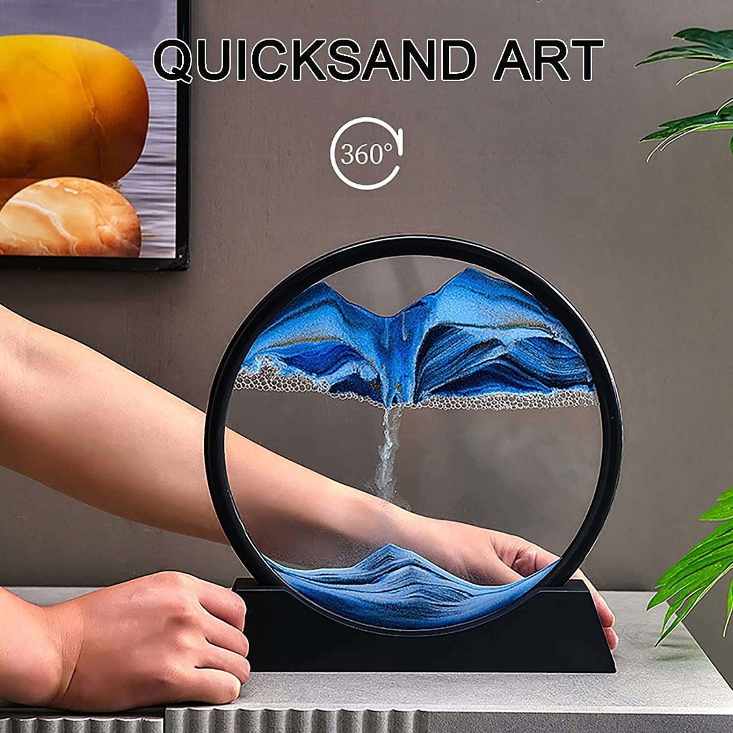 3D Moving Sand Art – Liquid Motion Deep Sea Sandscape with Round Glass Frame (1 Pc) - Shivani Jaswal 3D Moving Sand Art – Liquid Motion Deep Sea Sandscape with Round Glass Frame (1 Pc)