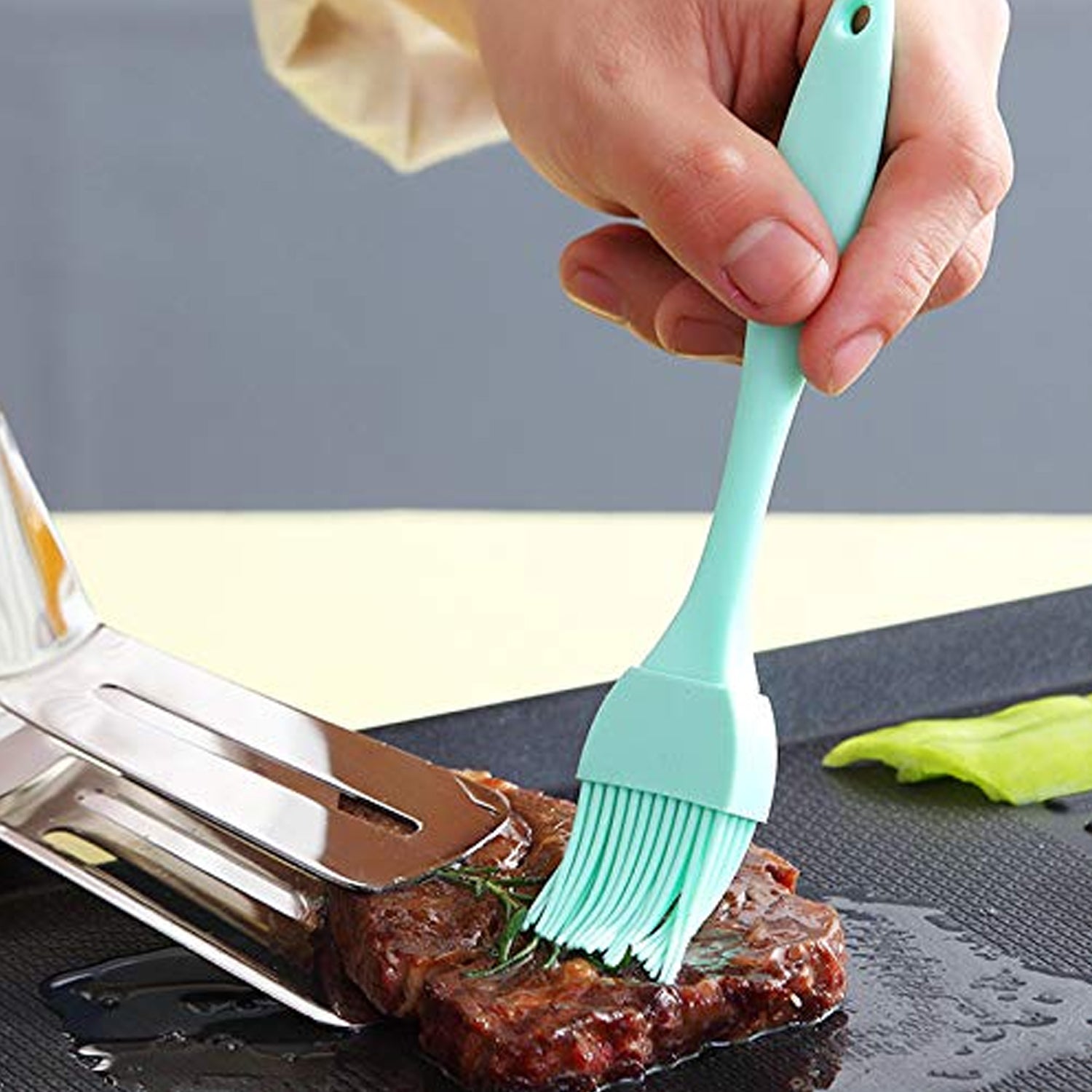 Silicone Kitchen Oil Spatula Brush with Handle Pastry / Cake Brush (17 cm / 1 Pc) - Shivani Jaswal Silicone Kitchen Oil Spatula Brush with Handle Pastry / Cake Brush (17 cm / 1 Pc)