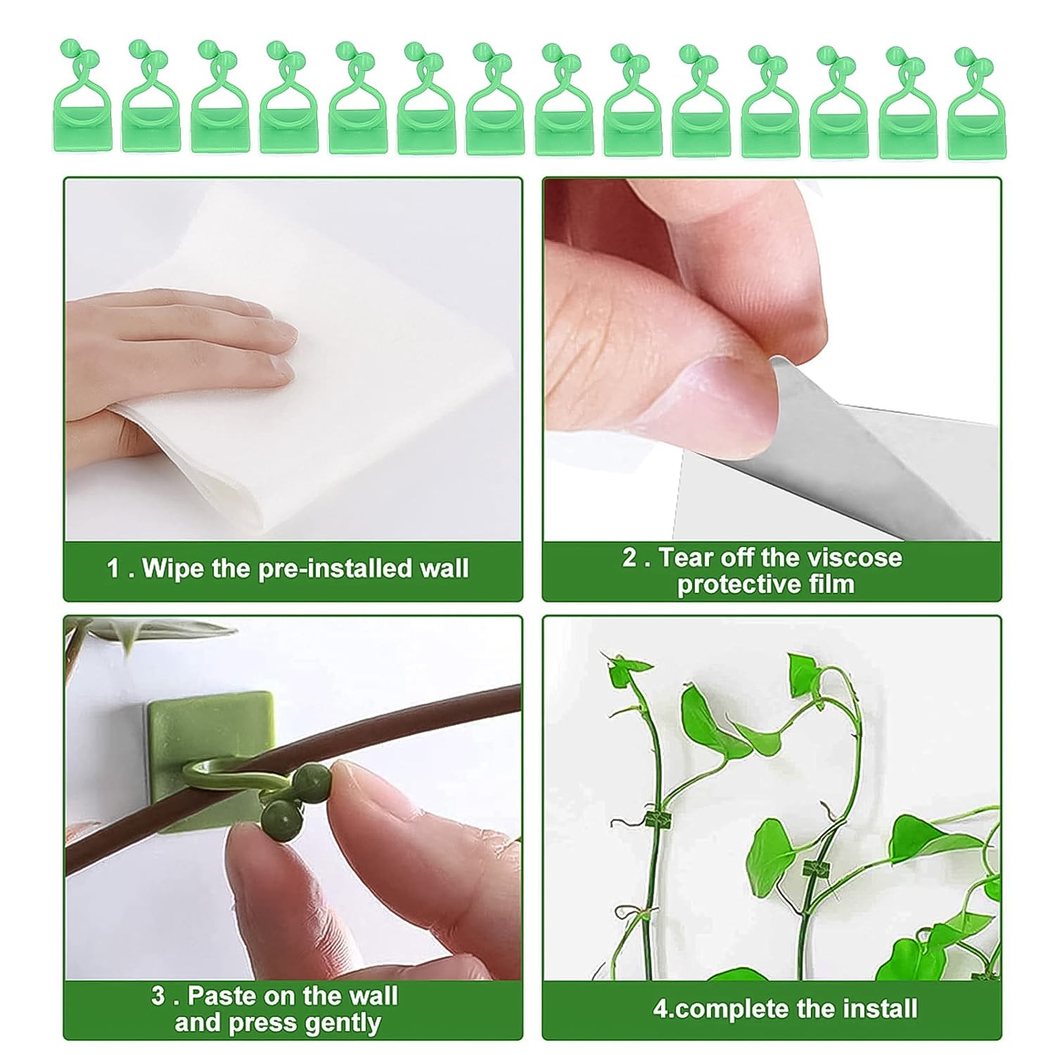 Plant Climbing Wall Fixture Clip Self-Adhesive Hook (100 Pcs Set) - Shivani Jaswal Plant Climbing Wall Fixture Clip Self-Adhesive Hook (100 Pcs Set)