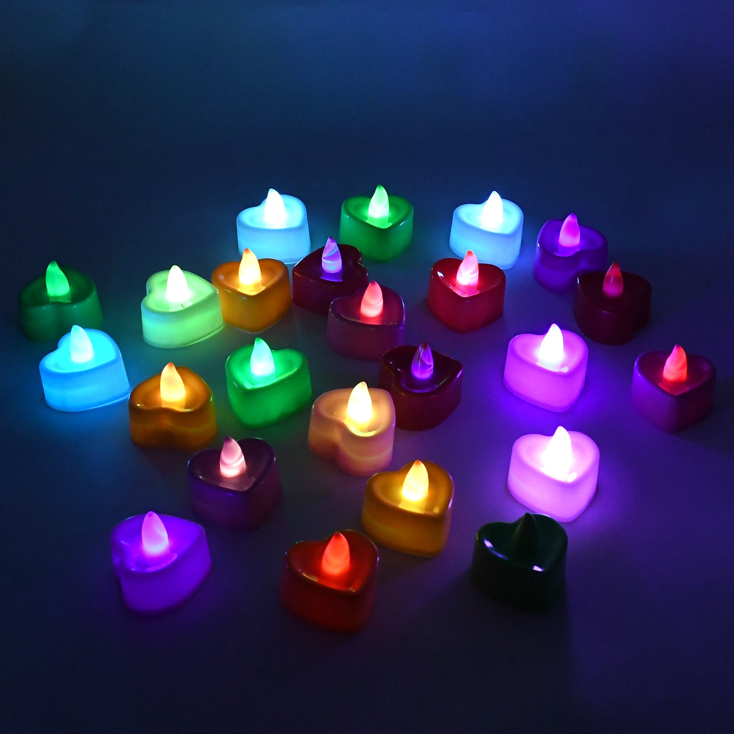 Heart Shape Battery Operated Tea Light LED Candles, for Decoration Use (24 Pc Set) - Shivani Jaswal Heart Shape Battery Operated Tea Light LED Candles, for Decoration Use (24 Pc Set)