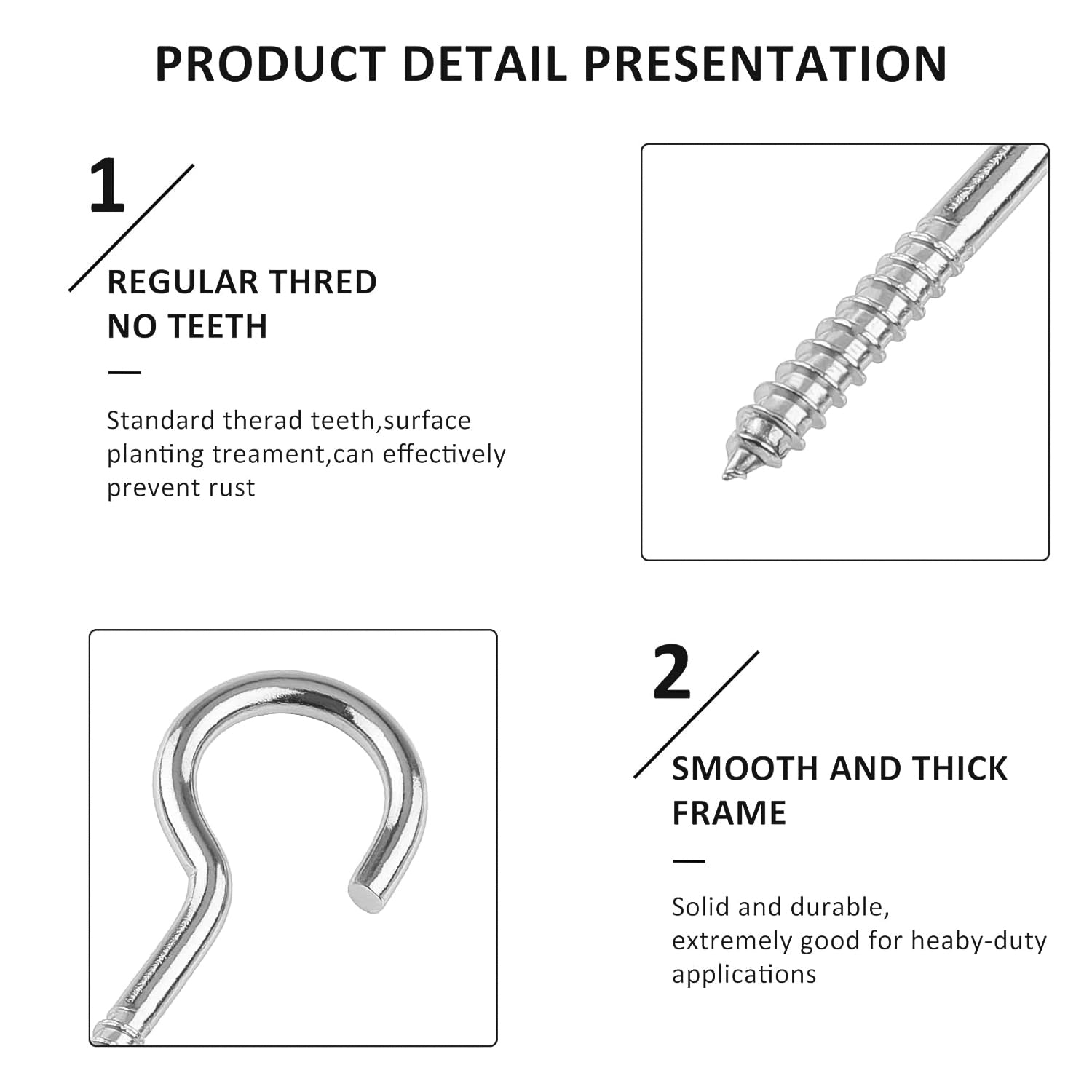 Eye Hooks Screw in Heavy Duty, Stainless Steel Eye Bolts Screw (7 Pc Set) - Shivani Jaswal Eye Hooks Screw in Heavy Duty, Stainless Steel Eye Bolts Screw (7 Pc Set)