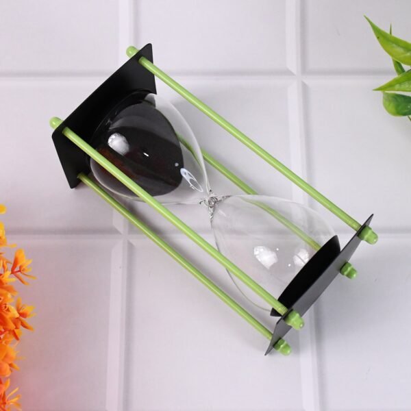 Glass & Stainless Steel Decorative Sand Timer 19 cm (1 Pc) (2 Minute Approx)