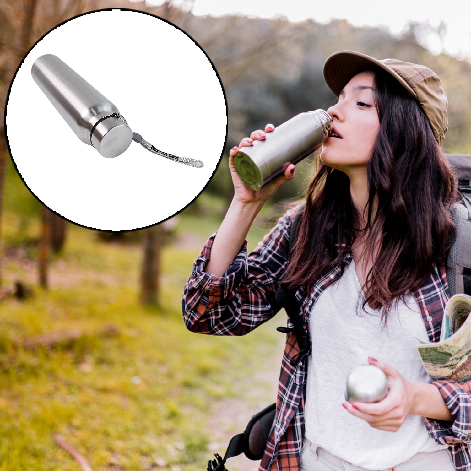 Stainless Steel Double Wall Drink Water Bottle (1000 ML) - Shivani Jaswal Stainless Steel Double Wall Drink Water Bottle (1000 ML)