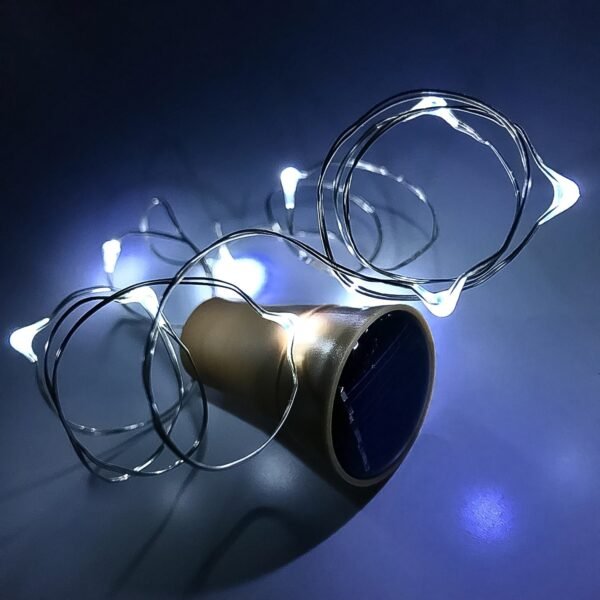 Wine Bottle Cork String Light | Multi LED / 2M Cable Length Copper Wire Battery Operated (White / 1 Pc)