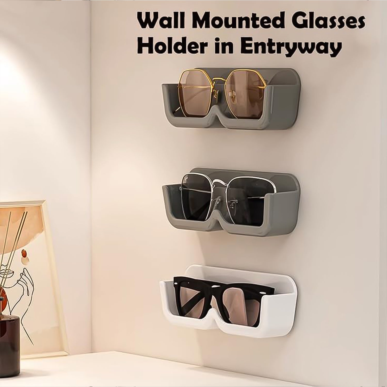 Wall Mounted Sunglasses Holder (4 Pcs Set) - Shivani Jaswal Wall Mounted Sunglasses Holder (4 Pcs Set)