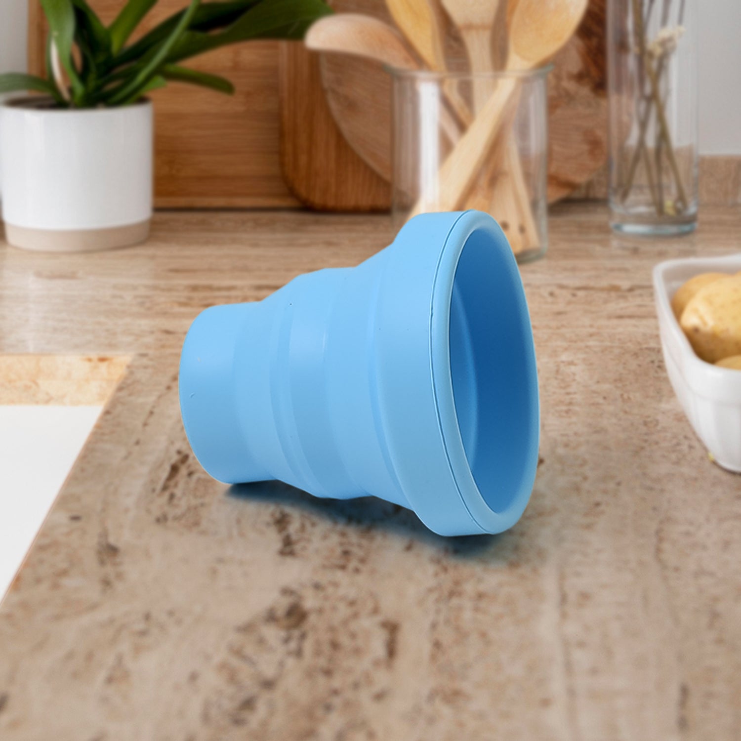 Round Silicone Foldable Glass, Foldable Travel Mug Without Lid (1 Pc) - Shivani Jaswal Round Silicone Foldable Glass, Foldable Travel Mug Without Lid (1 Pc)