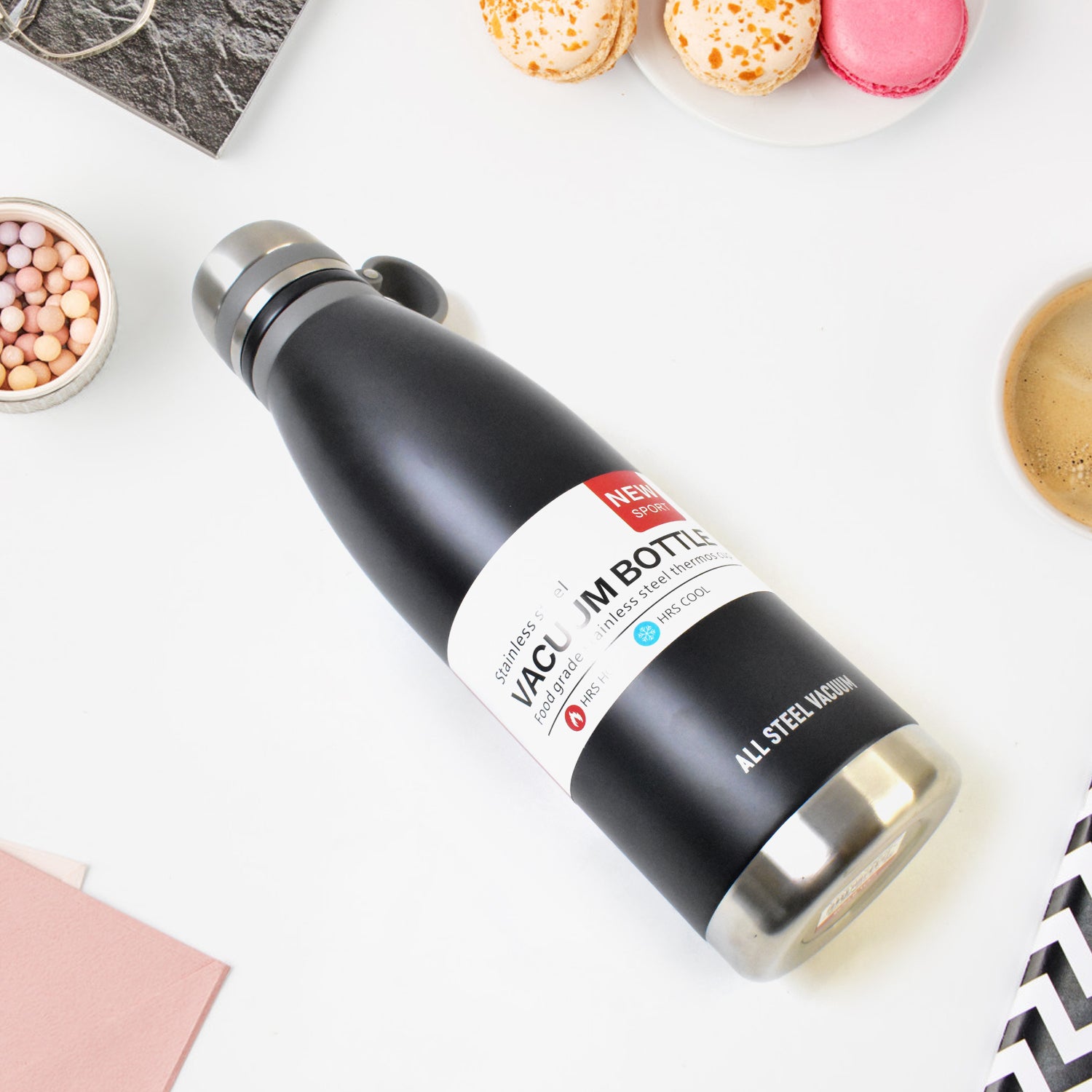 Stainless Steel Vaccum Insulation Water Bottle (1000ml Approx / Mix Design) - Shivani Jaswal Stainless Steel Vaccum Insulation Water Bottle (1000ml Approx / Mix Design)