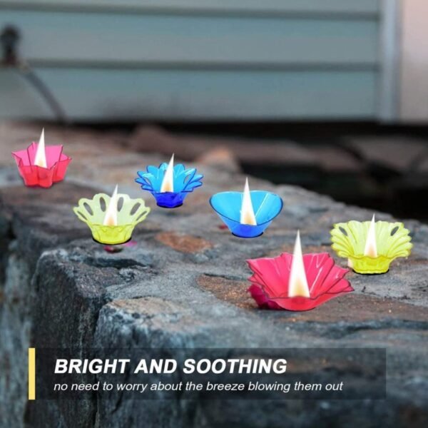 Reflection Diya Combo Plastic Candle Cup with Multi Shape (12 Pcs Set)