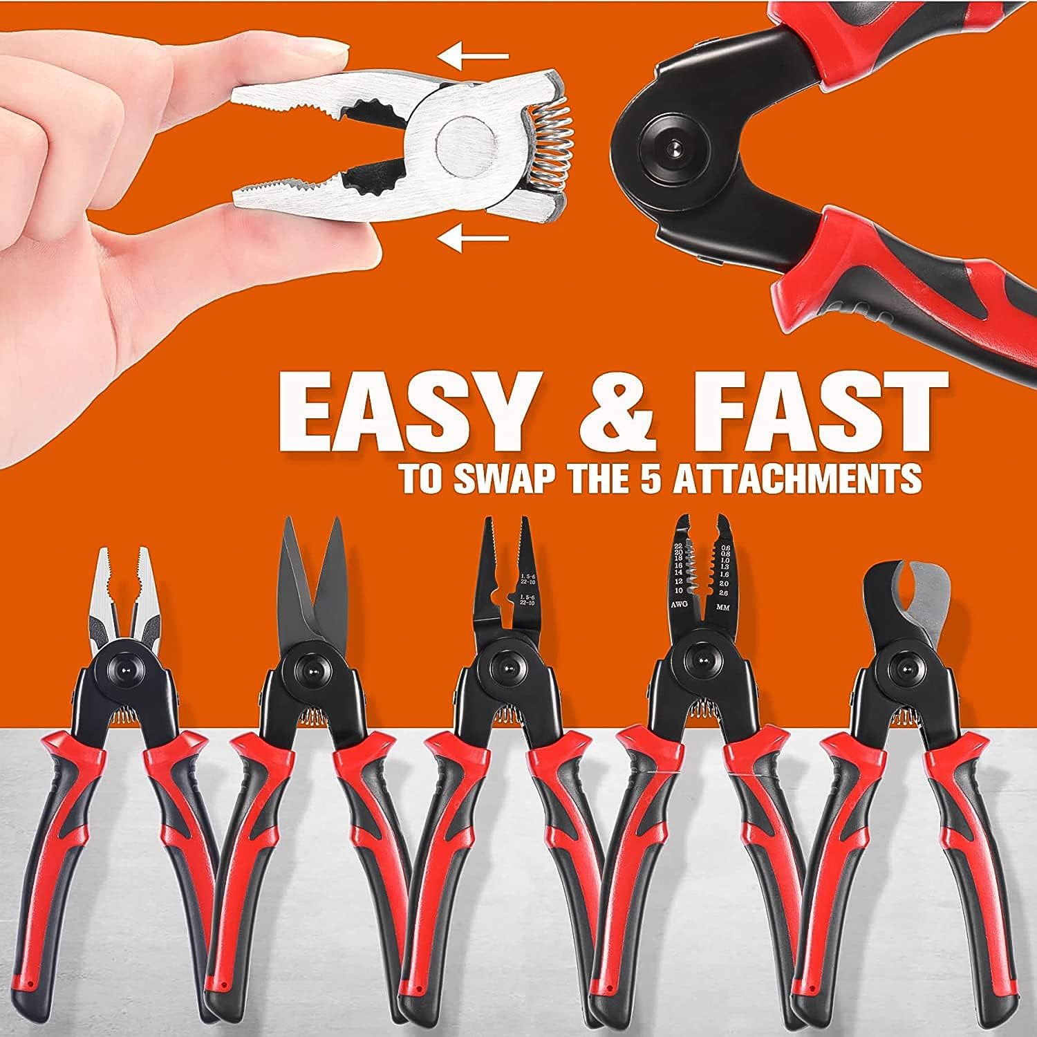 5 in 1 Wire Stripper Pliers Set, Soft Grip, Anti-Slip, Alloy Steel, Cutting, Gripping, Stripping - Shivani Jaswal 5 in 1 Wire Stripper Pliers Set, Soft Grip, Anti-Slip, Alloy Steel, Cutting, Gripping, Stripping