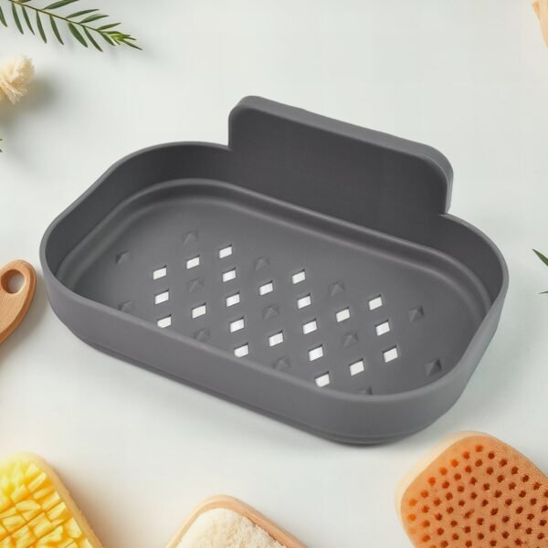 Plastic Soap Dish Holder for Bathroom Shower Wall Mounted Self Adhesive (1 Pc)