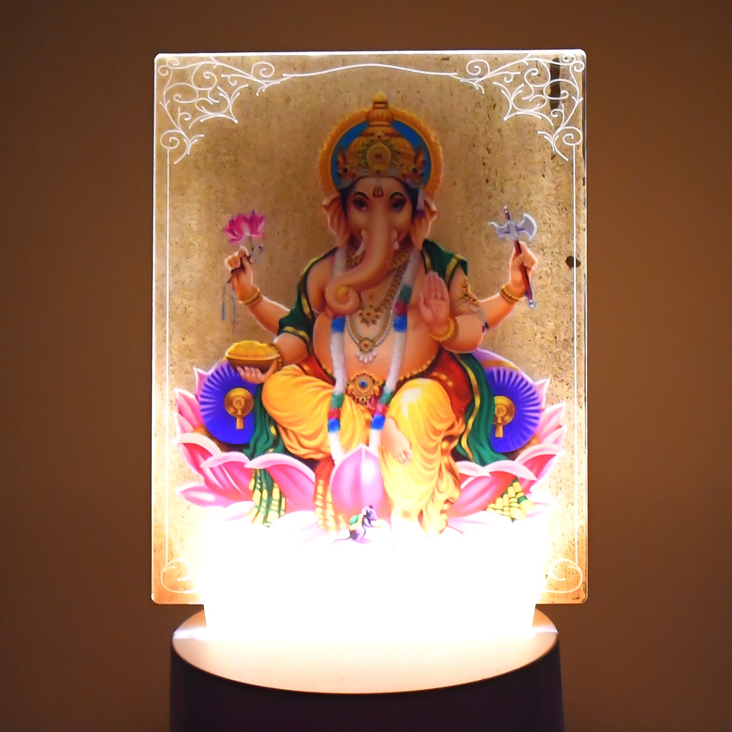Beautiful 3D Lord Ganesh Frame with soft white light (1 Pc) - Shivani Jaswal Beautiful 3D Lord Ganesh Frame with soft white light (1 Pc)