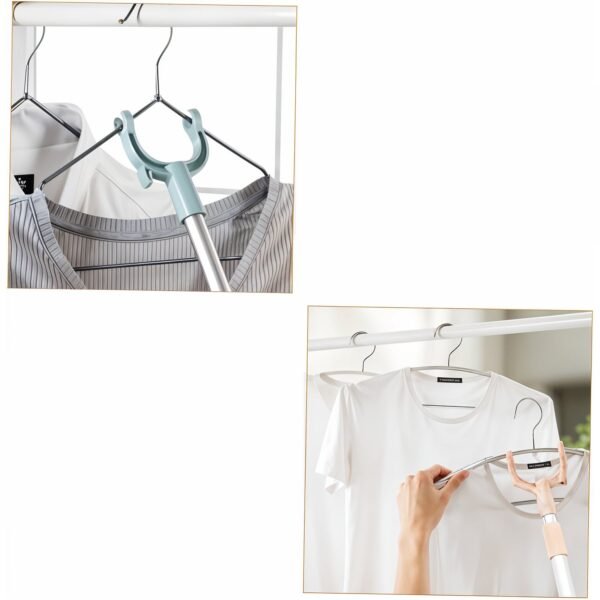 Stainless Steel Telescopic Pole Clothes Hooks Hanger (1 Pc / 145 Cm)