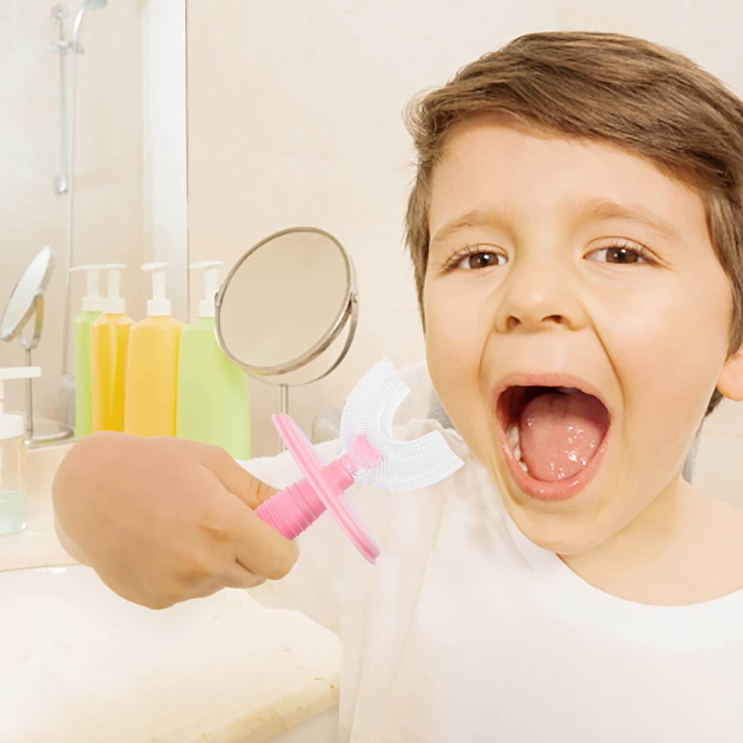 Kids U-Shaped Silicone Toothbrush – 360° Cleaning for Ages 2-6 (1 Pc) - Shivani Jaswal Kids U-Shaped Silicone Toothbrush – 360° Cleaning for Ages 2-6 (1 Pc)
