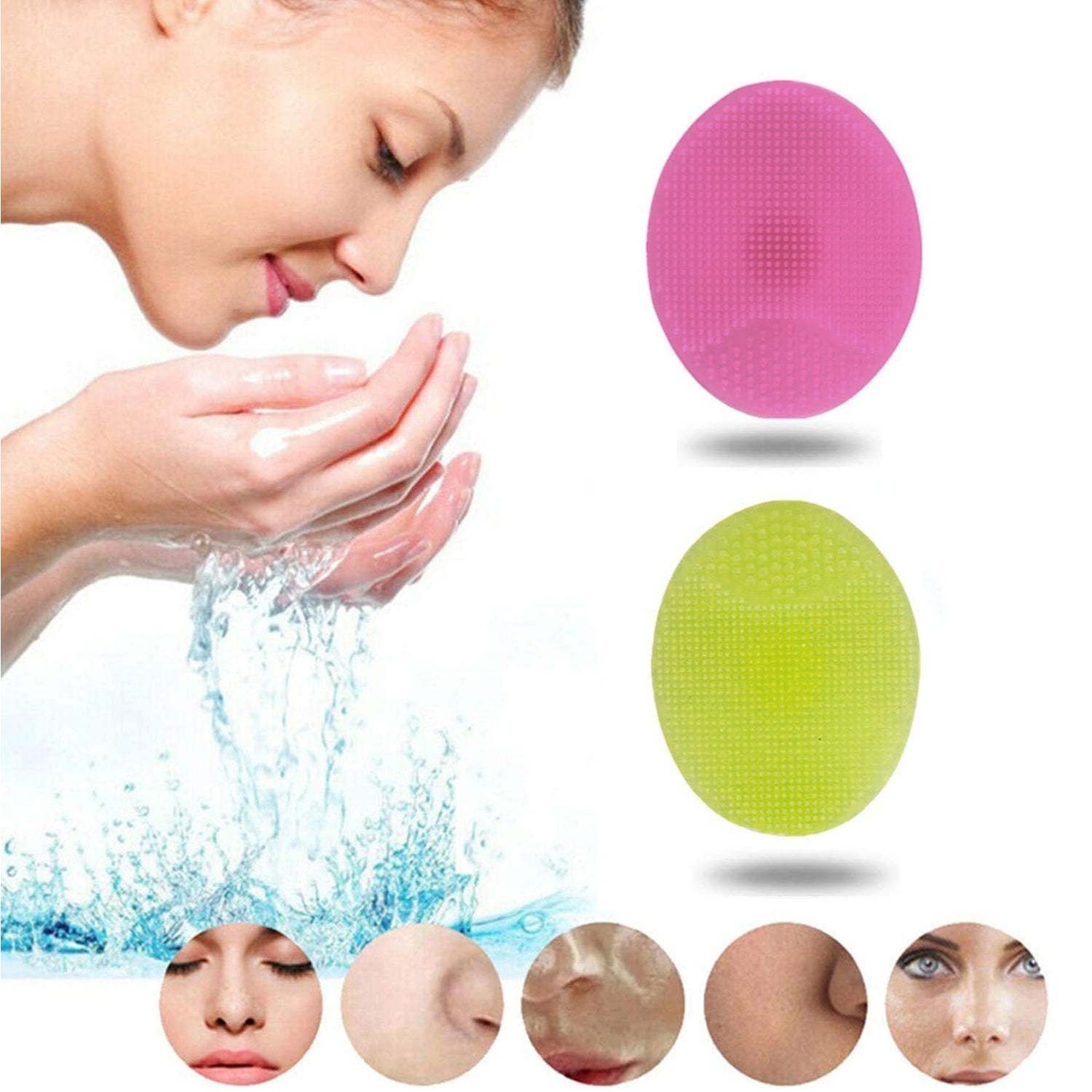 Bath & Facial Cleansing Brush, Soft Silicone Face Scrubber (2 Pc Set) - Shivani Jaswal Bath & Facial Cleansing Brush, Soft Silicone Face Scrubber (2 Pc Set)