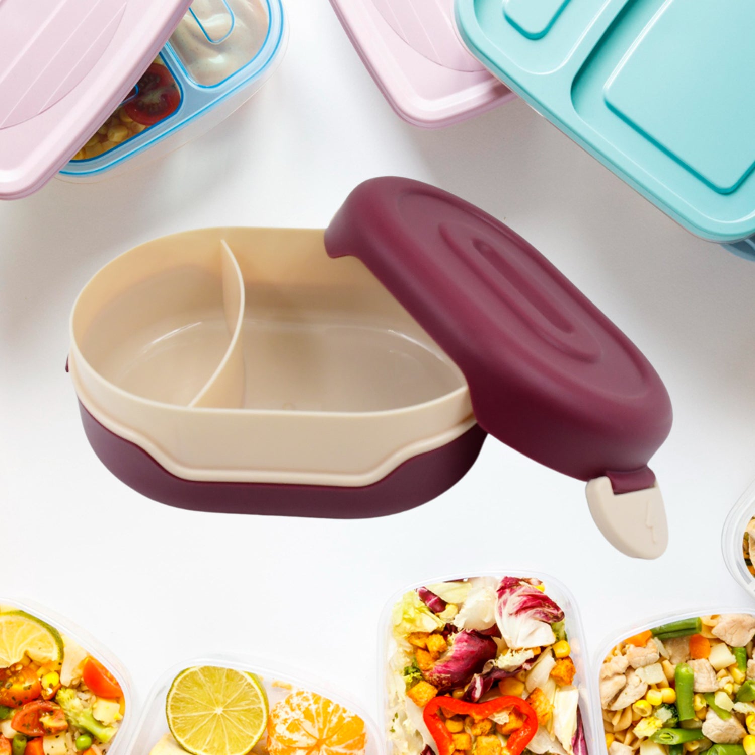 Airtight Food Grade Tiffin Box with 2 in 1 Spoon And 2 Compartment - Shivani Jaswal Airtight Food Grade Tiffin Box with 2 in 1 Spoon And 2 Compartment