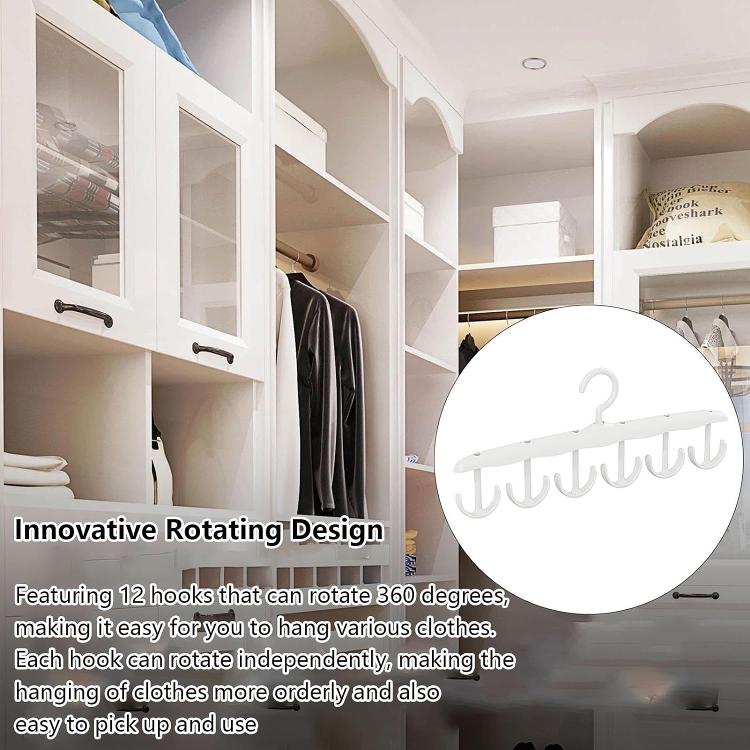 Rotatable Tank Top Hanger – Space Saving Closet Organizer for Dorms & Apartments (12-Hook) - Shivani Jaswal Rotatable Tank Top Hanger – Space Saving Closet Organizer for Dorms & Apartments (12-Hook)