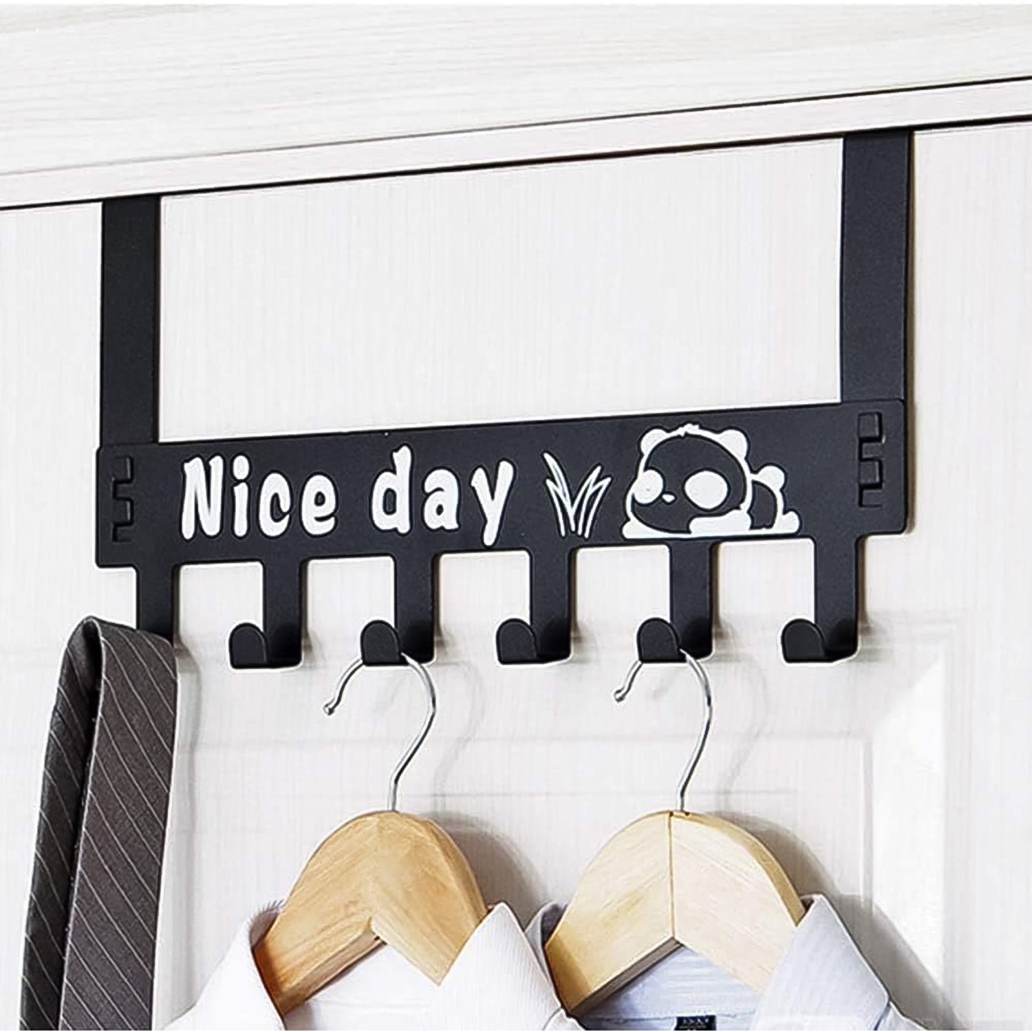 Heavy-Duty Carbon Steel Door Hook Hanger Rack (1 pc / 6 Hook / Black) - Shivani Jaswal Heavy-Duty Carbon Steel Door Hook Hanger Rack (1 pc / 6 Hook / Black)