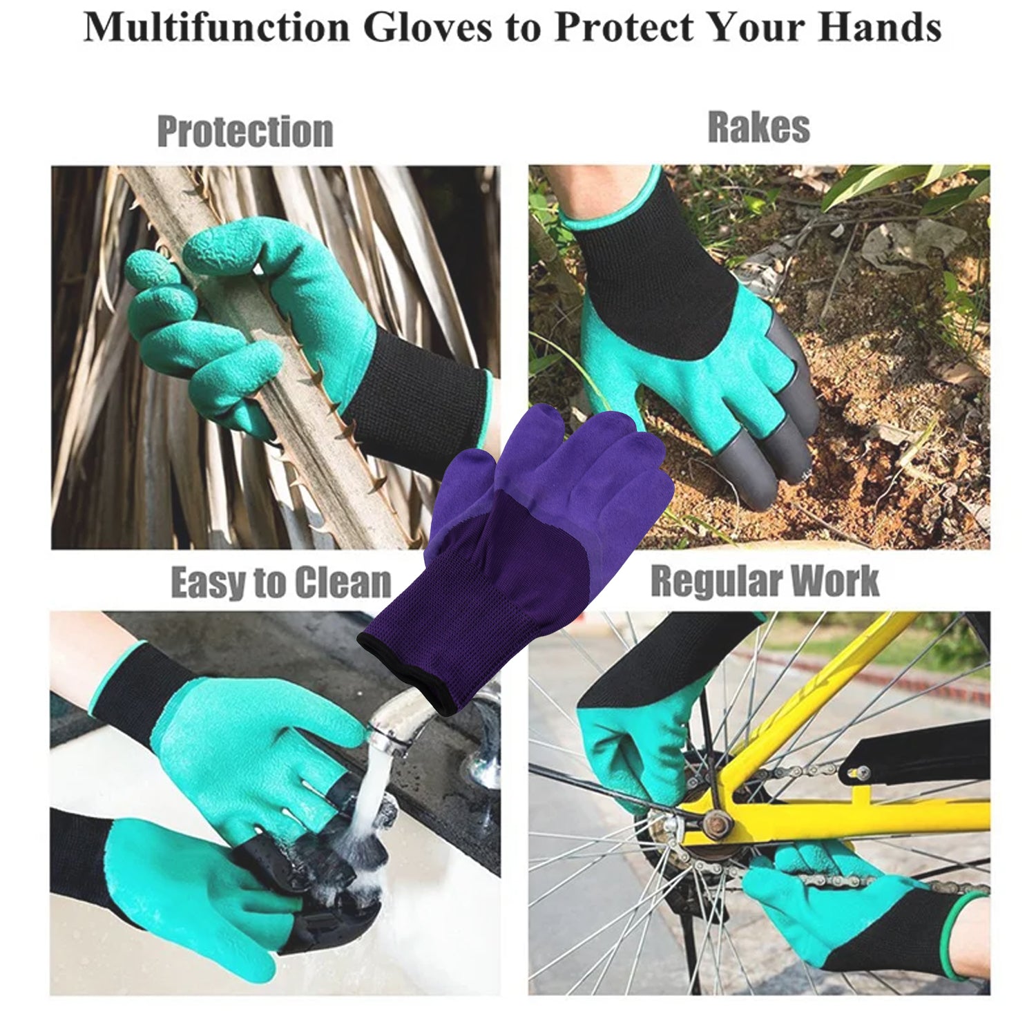 Garden Farming Gloves With Hand Fingertips & Plastic Claws (1 Pair) - Shivani Jaswal Garden Farming Gloves With Hand Fingertips & Plastic Claws (1 Pair)