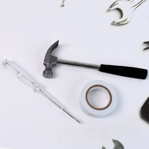 8 In 1 Hand Tool Kit, Steel And Plastic Hammer, Screwdriver & Tape