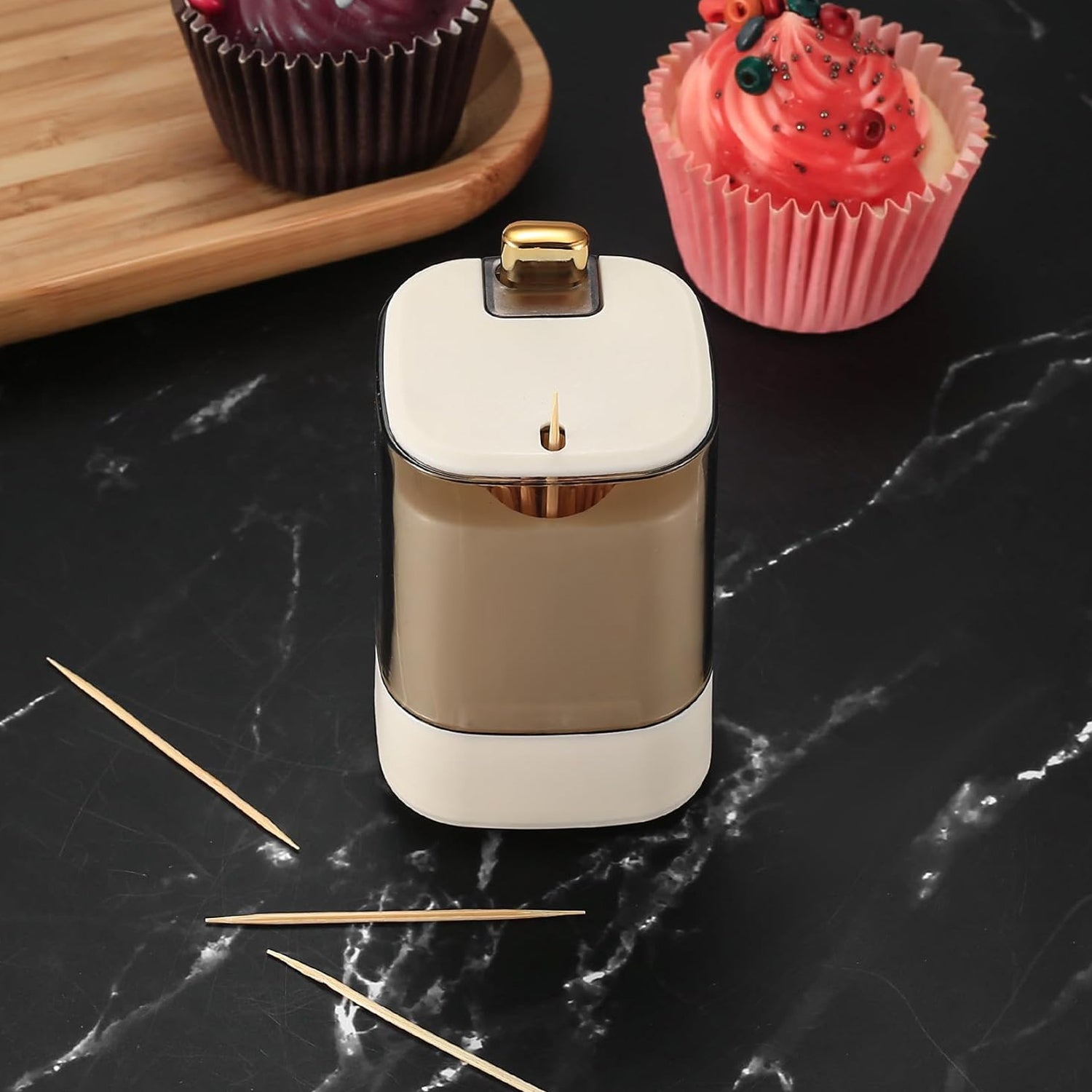 Toothpick Holder Dispensers, Automatic Toothpicks Container, Toothpicks Storage Dispensers Box, for Home Living room Kitchen Restaurant (1 Pc) - Shivani Jaswal Toothpick Holder Dispensers, Automatic Toothpicks Container, Toothpicks Storage Dispensers Box, for Home Living room Kitchen Restaurant (1 Pc)