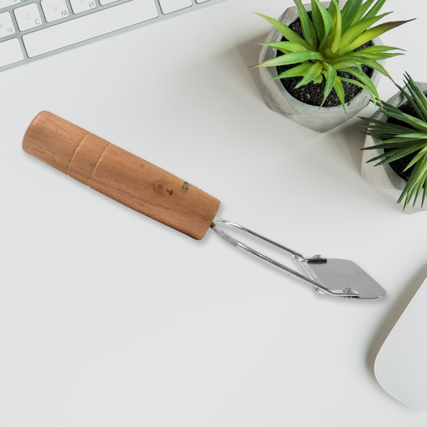 Wooden Handle Metal Vegetable Cutter, Peeler, Slicer (1 Pc / B Grade) - Shivani Jaswal Wooden Handle Metal Vegetable Cutter, Peeler, Slicer (1 Pc / B Grade)