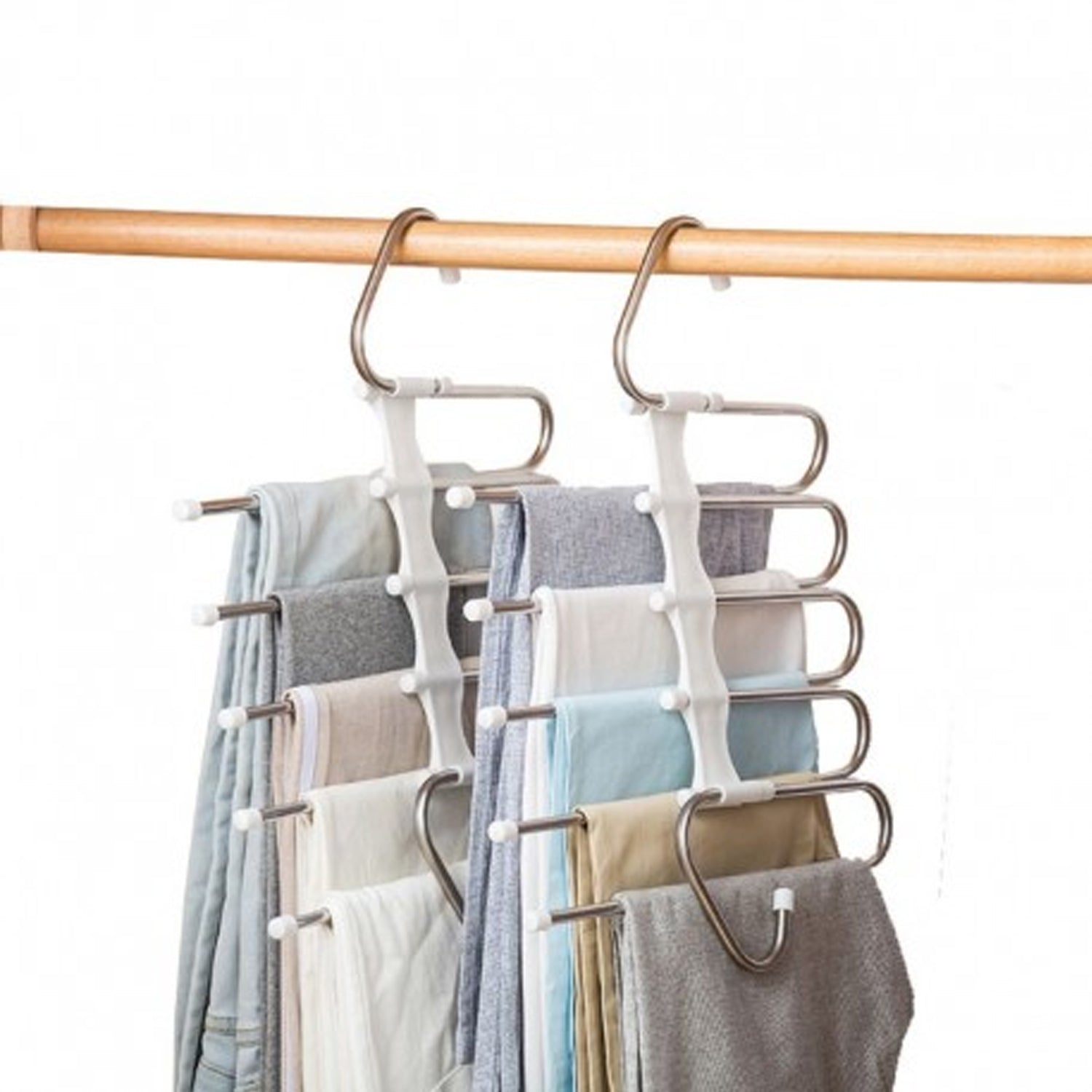 5 in 1 Stainless Steel Foldable Hangers for Clothes Hanging - Shivani Jaswal 5 in 1 Stainless Steel Foldable Hangers for Clothes Hanging