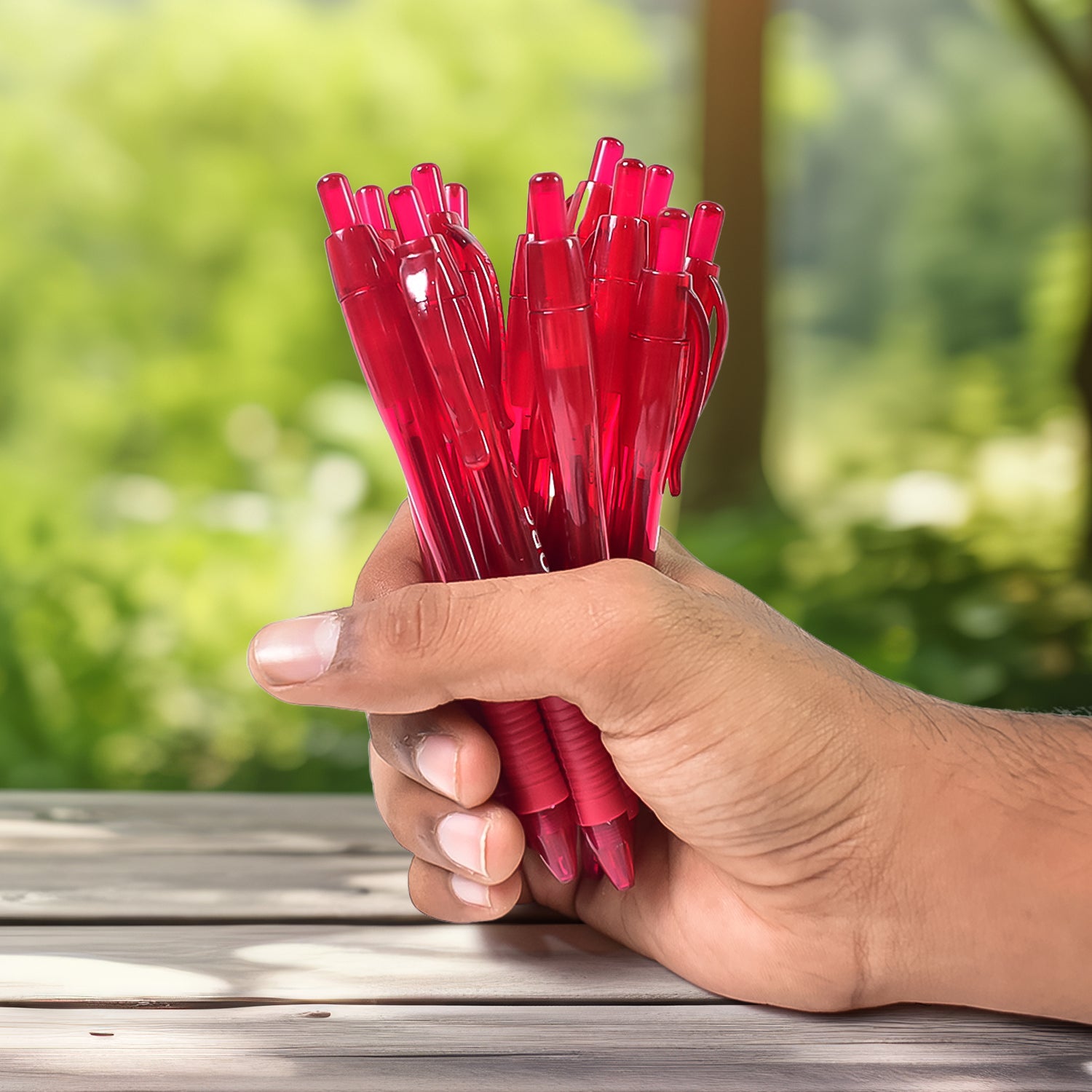 Red Colour Gel Pen Set, Set of 12 Pcs - Shivani Jaswal Red Colour Gel Pen Set, Set of 12 Pcs