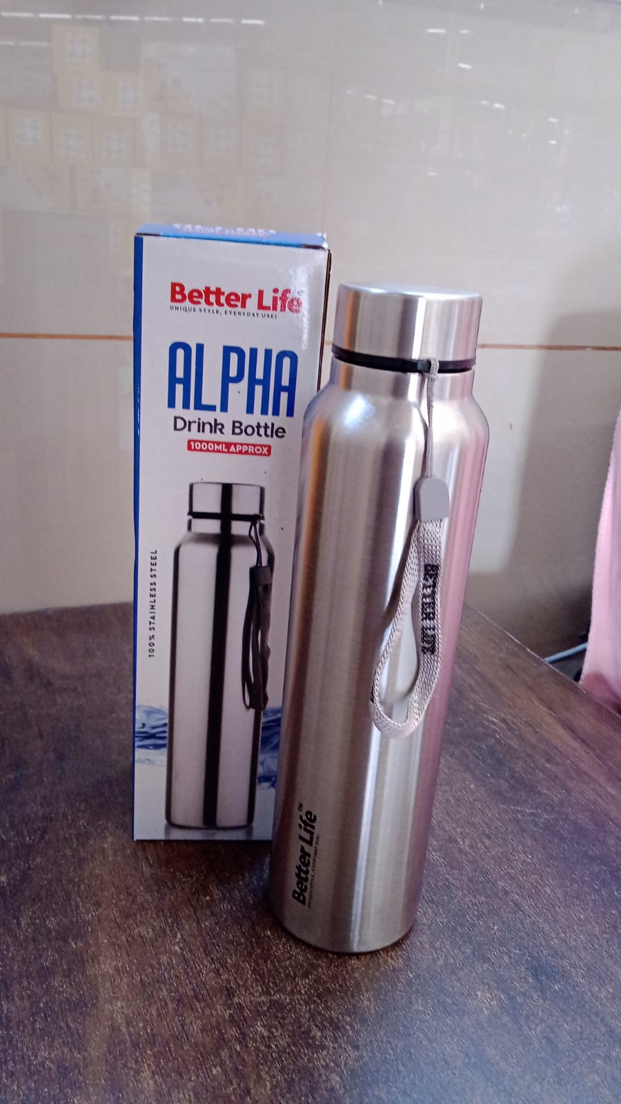 Stainless Steel Double Wall Drink Water Bottle (1000 ML) - Shivani Jaswal Stainless Steel Double Wall Drink Water Bottle (1000 ML)