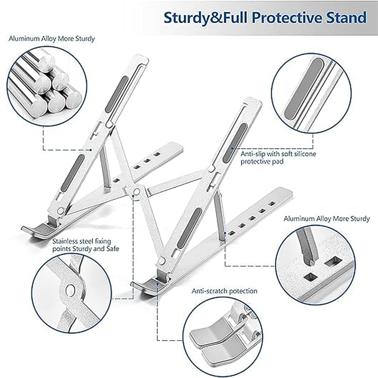 Home Foldable Height Adjustable Laptop Stand (1 Pc) - Shivani Jaswal Home Foldable Height Adjustable Laptop Stand (1 Pc)