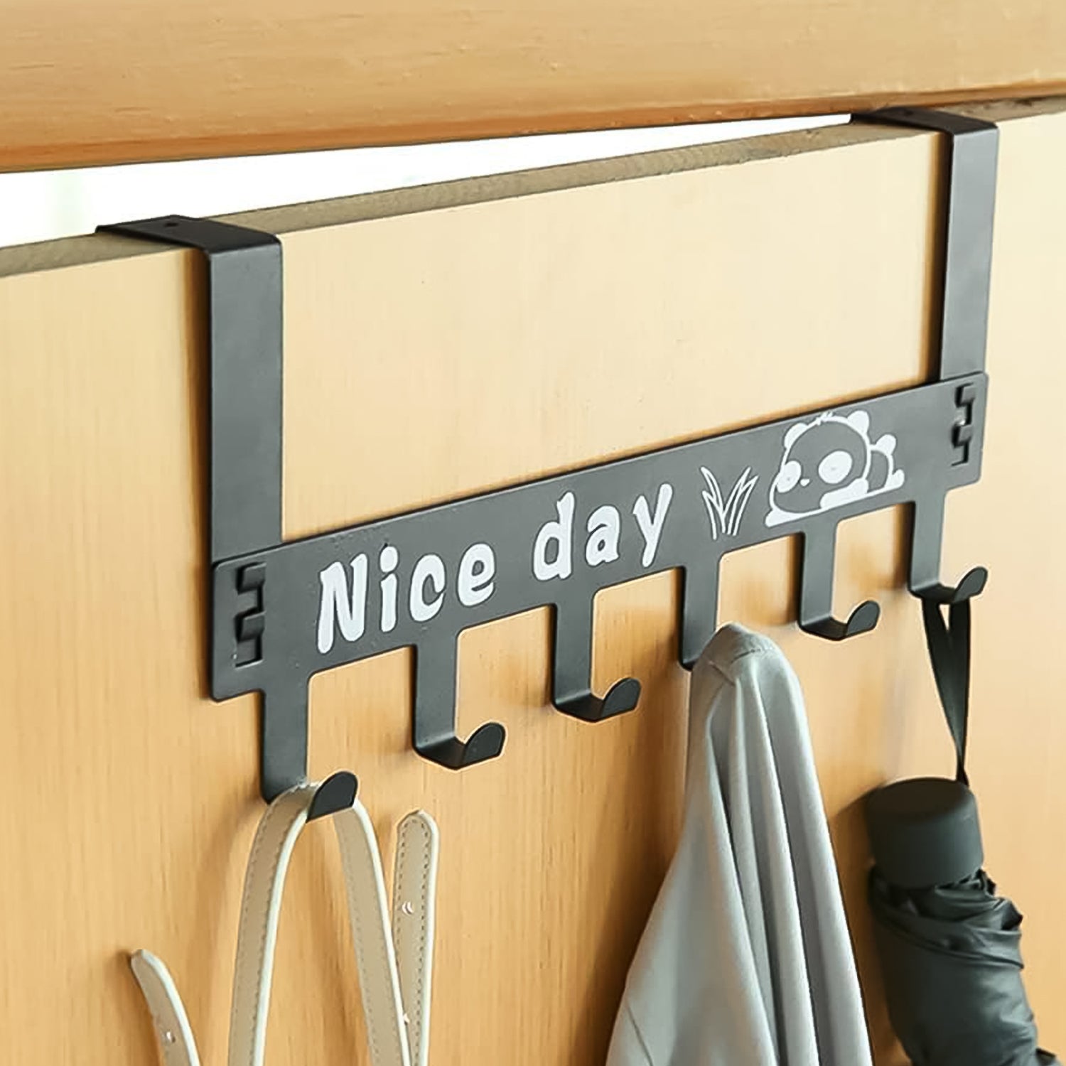 Heavy-Duty Carbon Steel Door Hook Hanger Rack (2 pc / 6 Hook / Black) - Shivani Jaswal Heavy-Duty Carbon Steel Door Hook Hanger Rack (2 pc / 6 Hook / Black)