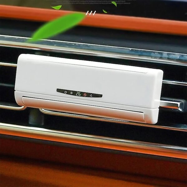 AC Design Solar-Powered Car Air Freshener: Built-in Perfume Diffuser for Dashboard and AC Vent