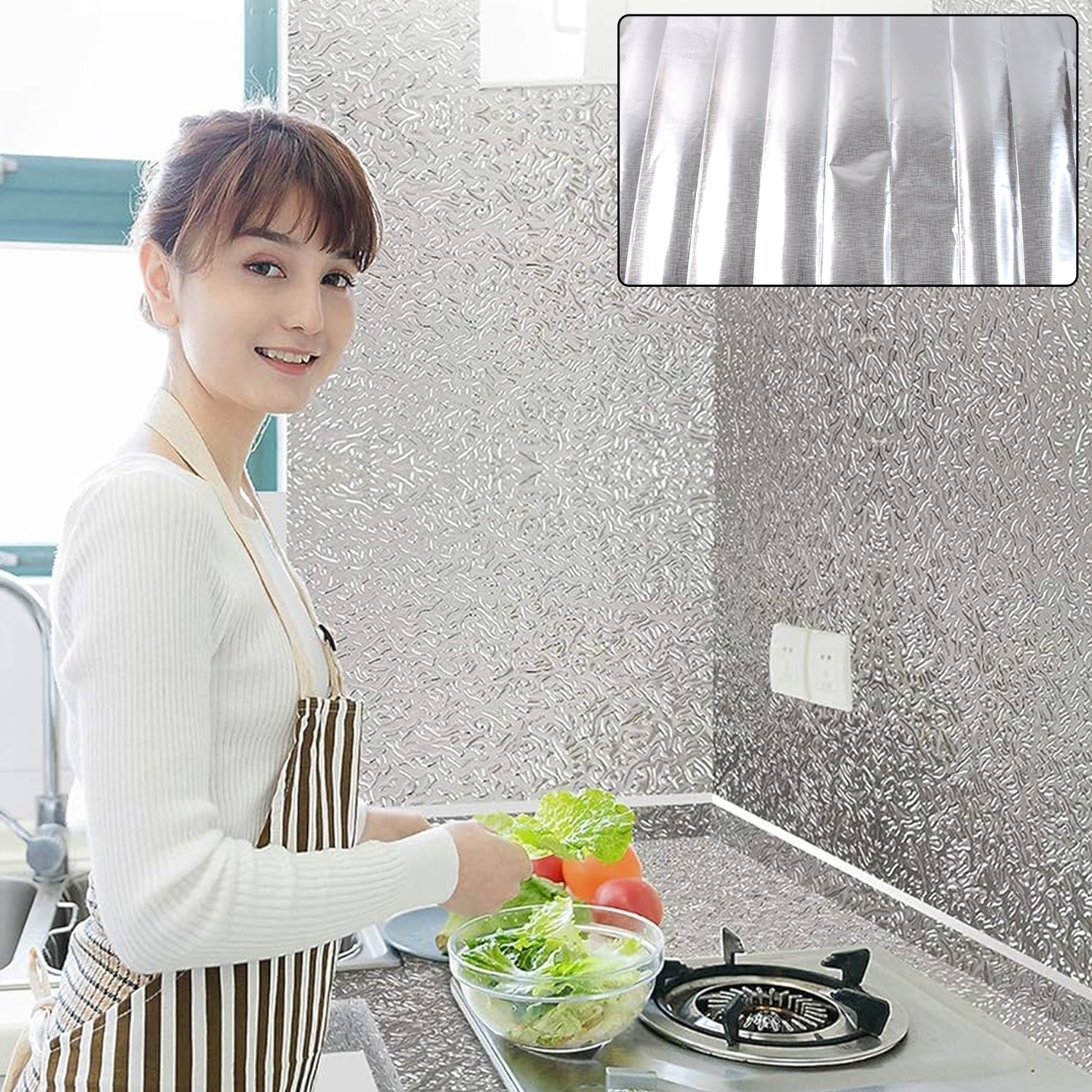 Aluminium Kitchen Wall Sheet Aluminium Without Adhesive (3 Pc / 50x90 Cm) - Shivani Jaswal Aluminium Kitchen Wall Sheet Aluminium Without Adhesive (3 Pc / 50x90 Cm)