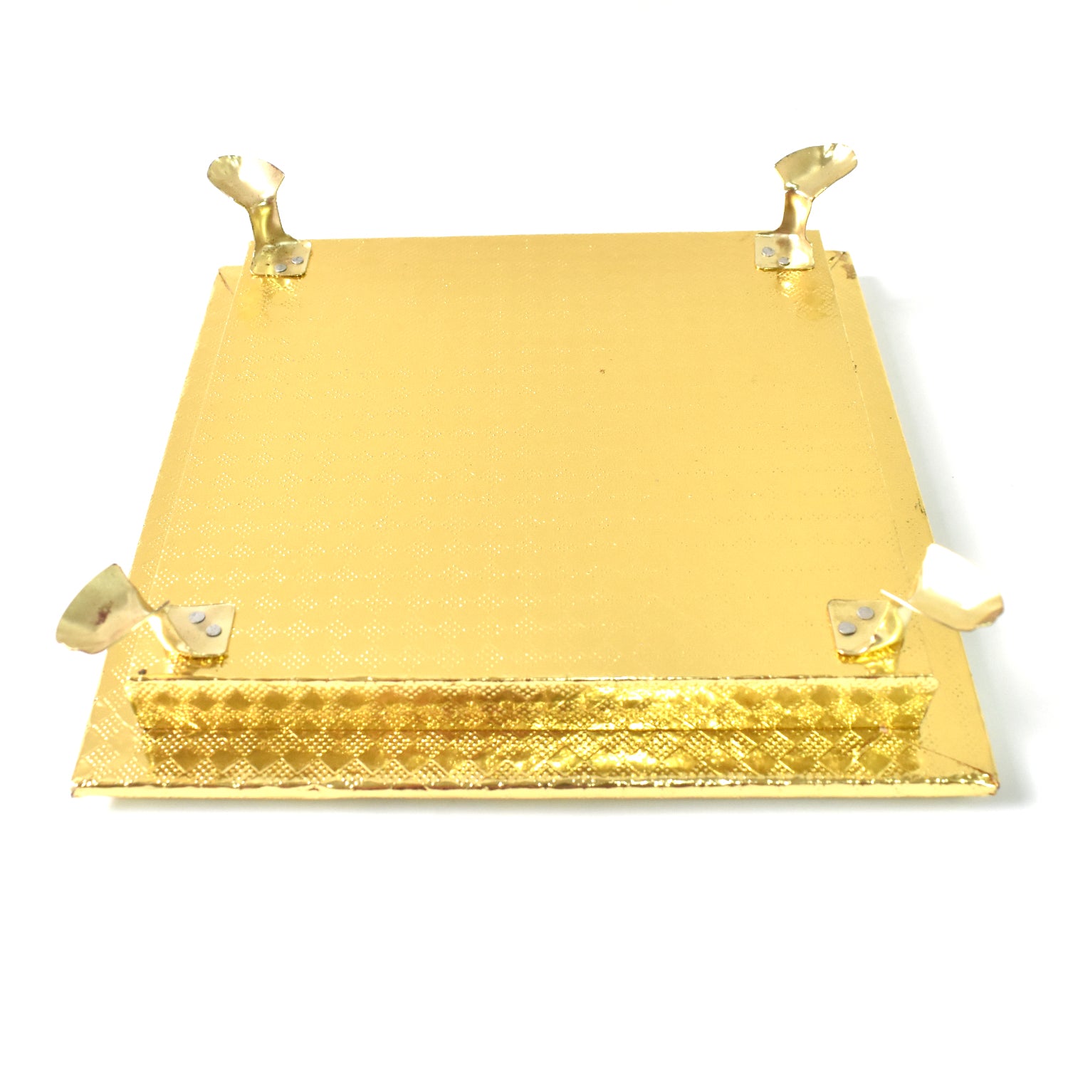 Golden - Square Pooja Chowki Patla / Bajot (20×20 CM / 1 Pc) - Shivani Jaswal Golden - Square Pooja Chowki Patla / Bajot (20×20 CM / 1 Pc)