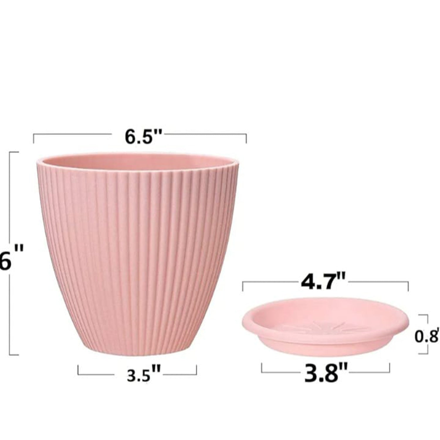 Round Plastic Flower Pot with Bottom Tray (5 Pcs Set / With Color Box) - Shivani Jaswal Round Plastic Flower Pot with Bottom Tray (5 Pcs Set / With Color Box)