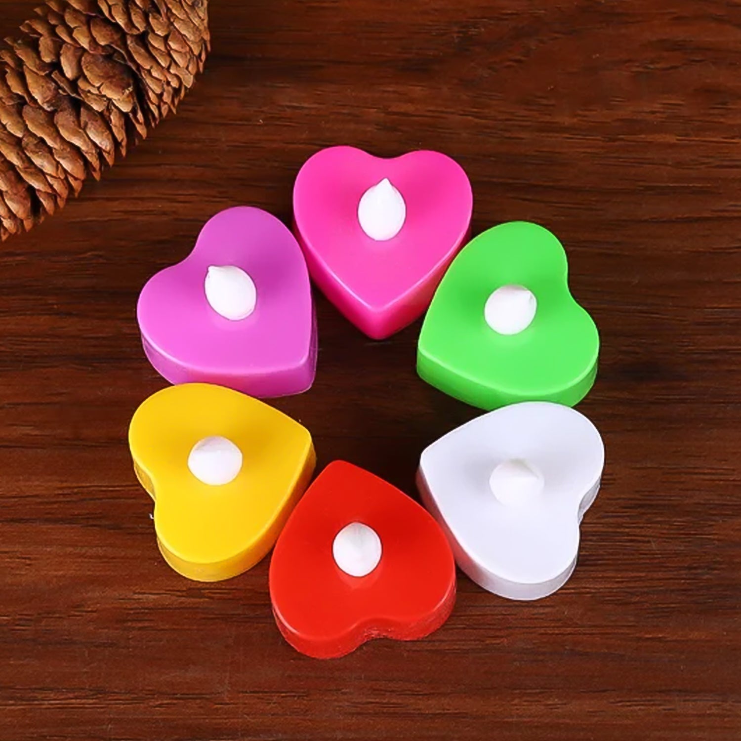 Heart Shape Battery Operated Tea Light LED Candles, for Decoration Use (24 Pc Set) - Shivani Jaswal Heart Shape Battery Operated Tea Light LED Candles, for Decoration Use (24 Pc Set)