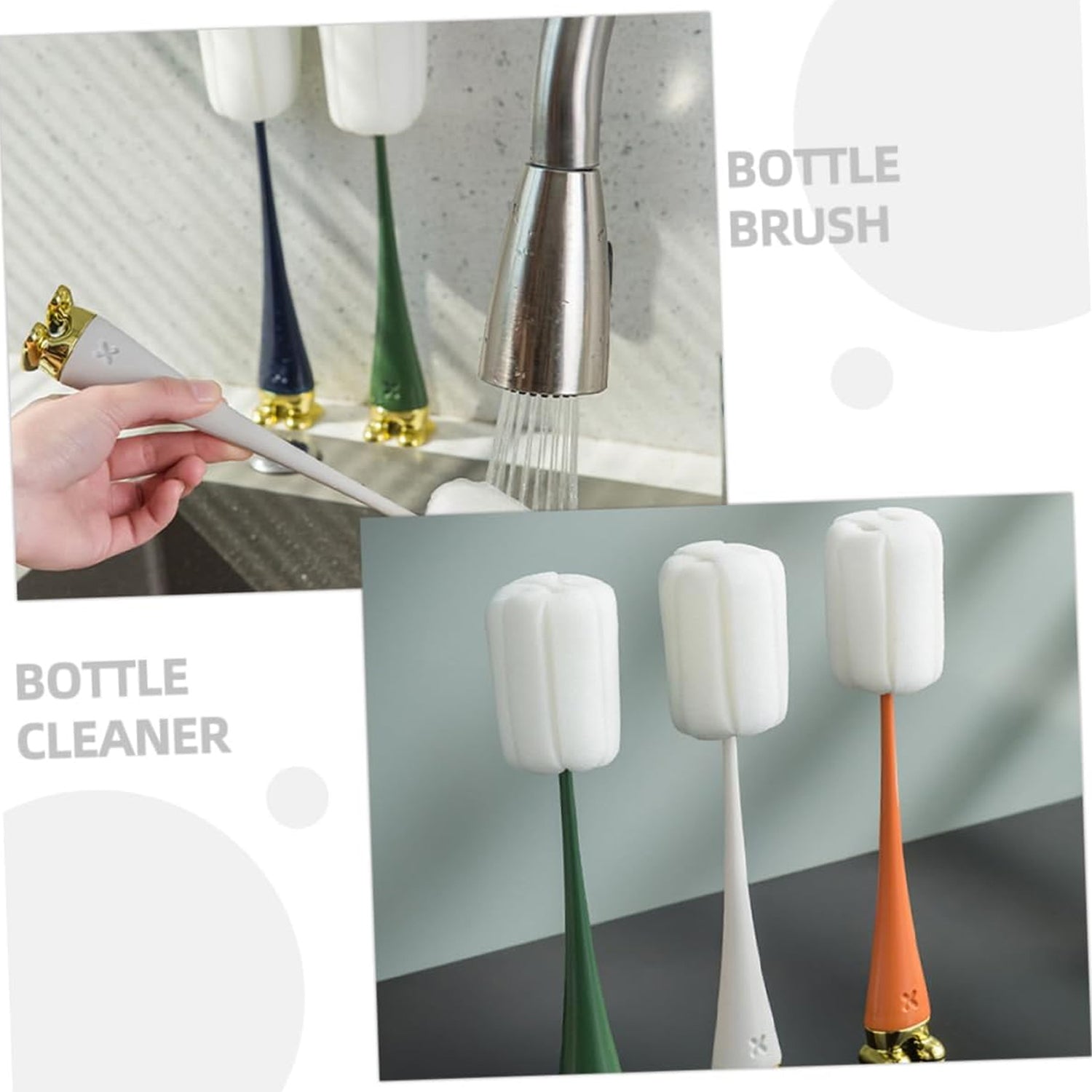 Multifunctional Silicone Bottle Cleaning Foam Brush with Plastic Long Handle (1 Pc) - Shivani Jaswal Multifunctional Silicone Bottle Cleaning Foam Brush with Plastic Long Handle (1 Pc)