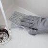 Double-Sided Microfiber Cloth & Stainless Steel Scrubber â€“ Non-Scratch Wire (1 Pc, 20x20 cm)