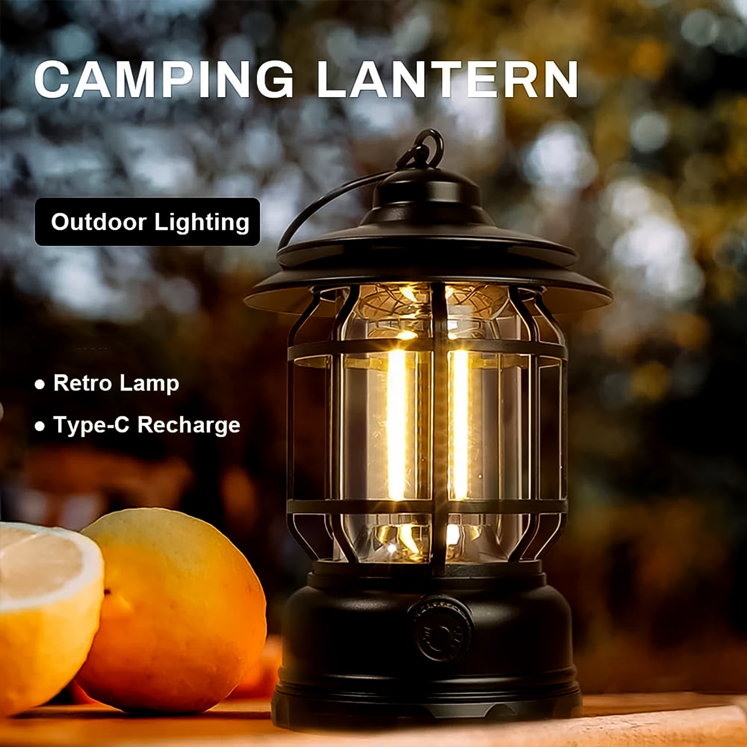 LED Camping Lante Light Retro Style Lighting Battery Type-c Rechargeable (1 Pc) - Shivani Jaswal LED Camping Lante Light Retro Style Lighting Battery Type-c Rechargeable (1 Pc)