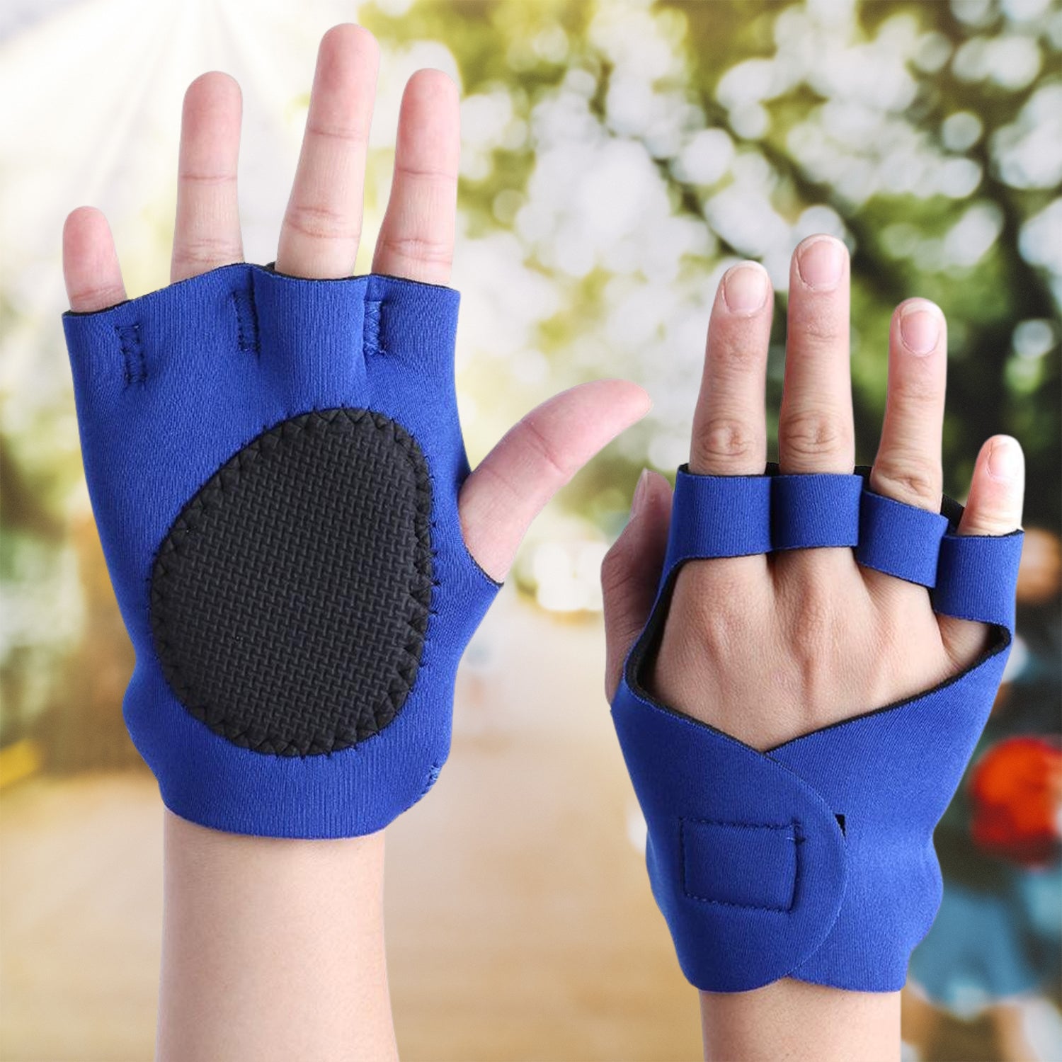 Palm Support Gloves Half Finger Gym Exercise Training Gloves Outdoor (1 Pair / / With Card Packing) - Shivani Jaswal Palm Support Gloves Half Finger Gym Exercise Training Gloves Outdoor (1 Pair / / With Card Packing)