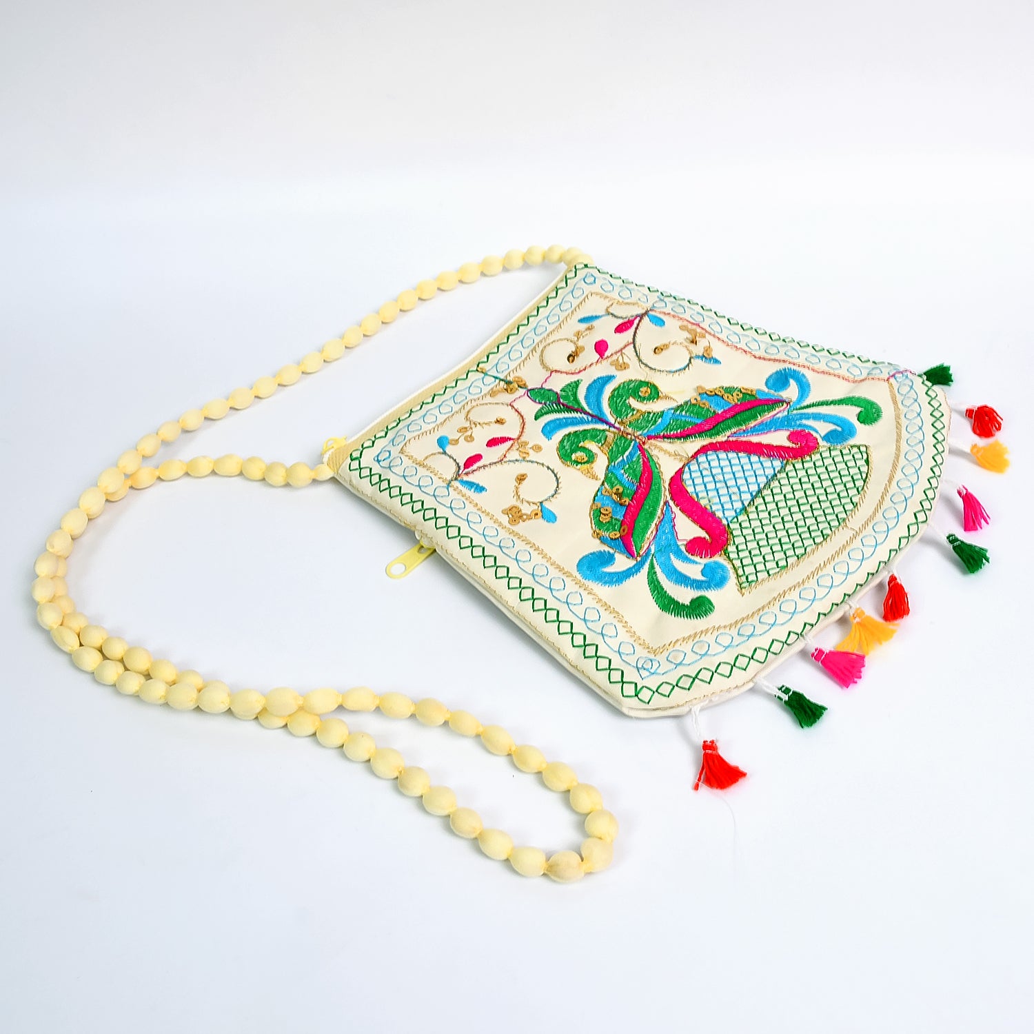 Handcrafted Cotton Embroidered Shoulder Bag / Purse for Girls & women (1 Pc / 9 Inch / Mix Desing) - Shivani Jaswal Handcrafted Cotton Embroidered Shoulder Bag / Purse for Girls & women (1 Pc / 9 Inch / Mix Desing)