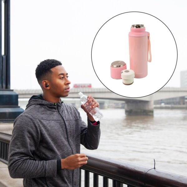 Stainless Steel Vacuum Insulated Water Bottle WIth Straw (550ml)