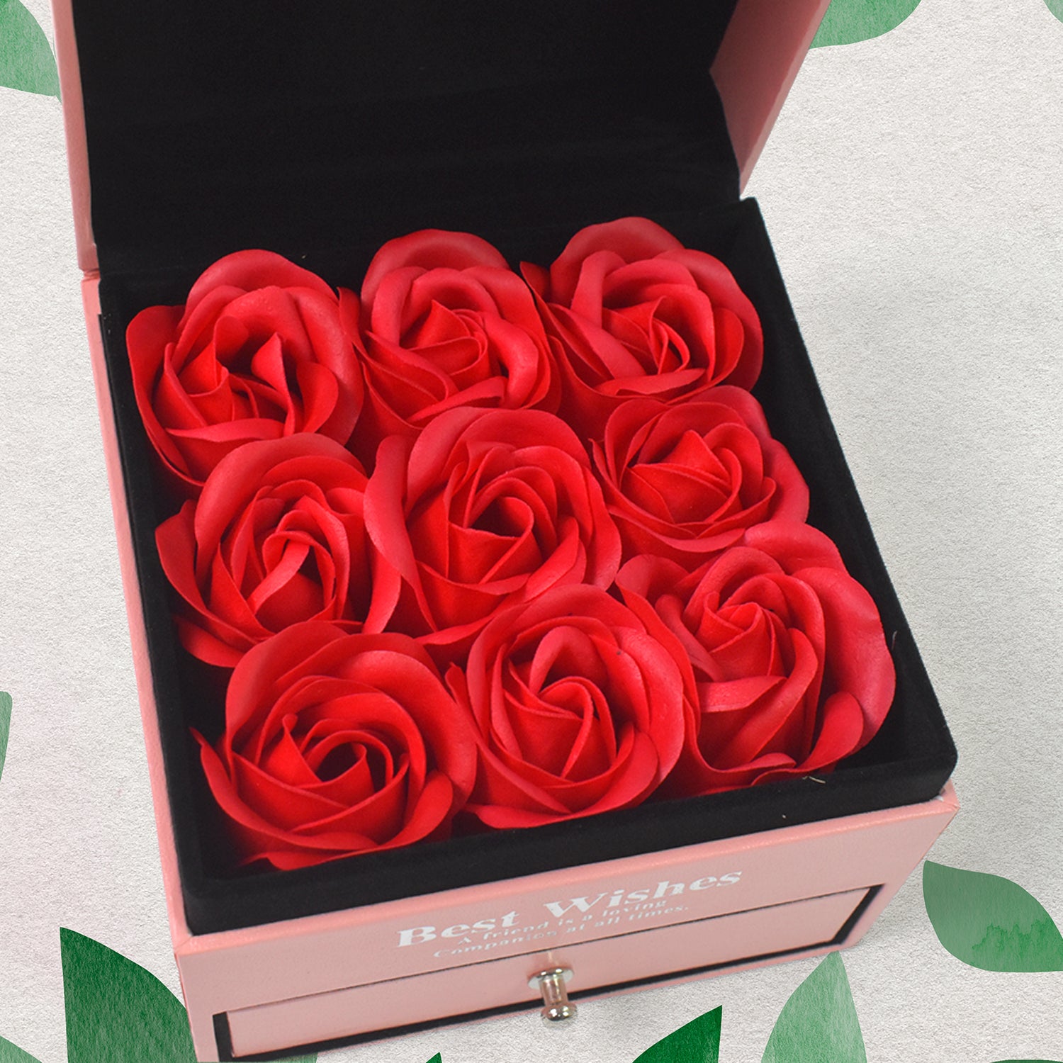 Preserved Eternal Rose Flower Gift Box Drawer with I Love You & Artificial 9 Pcs Rose (1 Set) - Shivani Jaswal Preserved Eternal Rose Flower Gift Box Drawer with I Love You & Artificial 9 Pcs Rose (1 Set)