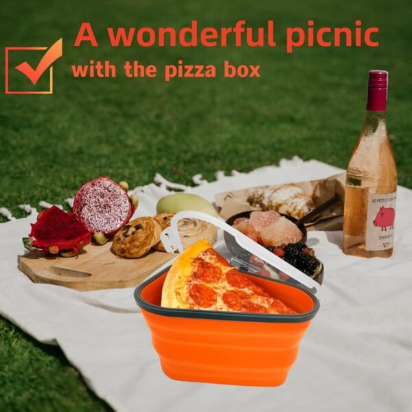 Reusable Expandable Pizza Storage Container with 5 Microwavable Trays â€“ Adjustable for Home & Outdoor Use