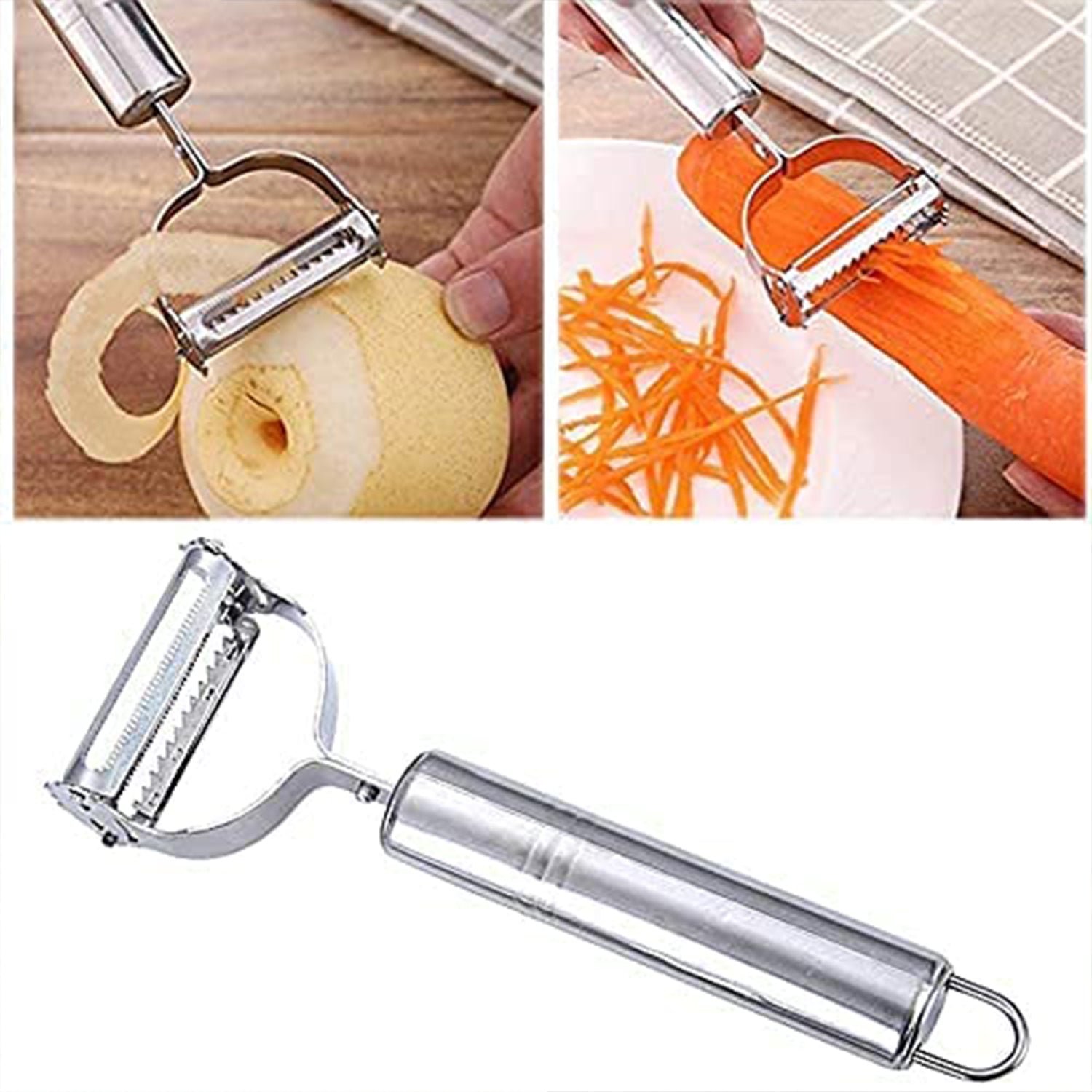 3 In 1 Stainless Steel Vegetable and Fruit Peeler Set (3 Pcs Set) - Shivani Jaswal 3 In 1 Stainless Steel Vegetable and Fruit Peeler Set (3 Pcs Set)