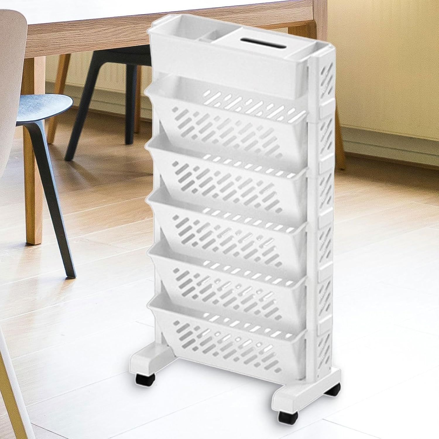 Movable Bookshelf, Large Capacity Rotatable Plastic Rolling Organization Shelf / Rack - Shivani Jaswal Movable Bookshelf, Large Capacity Rotatable Plastic Rolling Organization Shelf / Rack