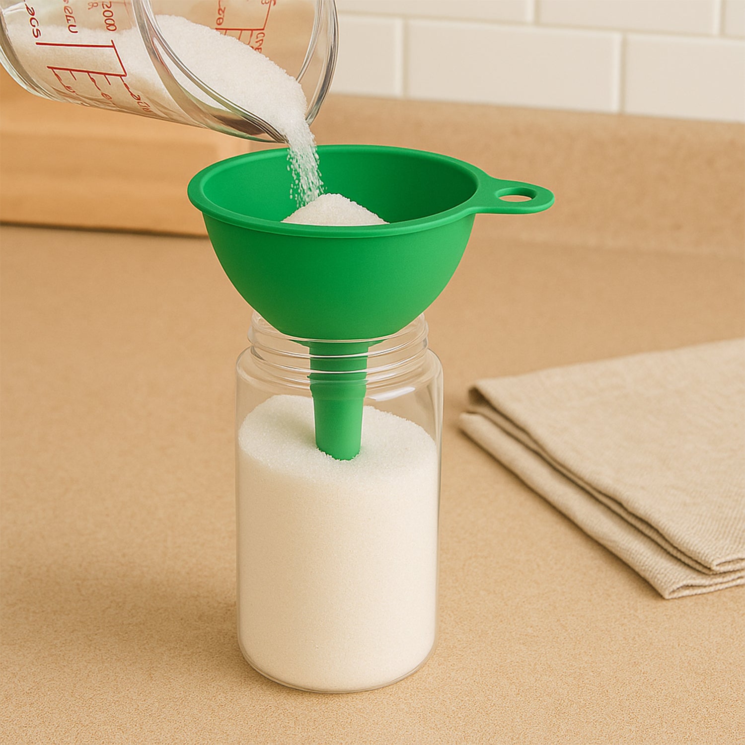Food-Grade Silicone Funnel: Safe & Easy Transfer for Liquids & Grains (1 Pc) - Shivani Jaswal Food-Grade Silicone Funnel: Safe & Easy Transfer for Liquids & Grains (1 Pc)