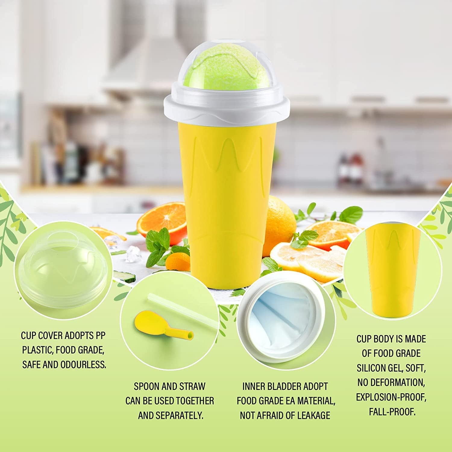 Smoothies Maker Cup, Magic Quick Frozen Smoothies Cup Cooling Cup Double Layer Squeeze Cup Slushy Maker (1 Pc) - Shivani Jaswal Smoothies Maker Cup, Magic Quick Frozen Smoothies Cup Cooling Cup Double Layer Squeeze Cup Slushy Maker (1 Pc)